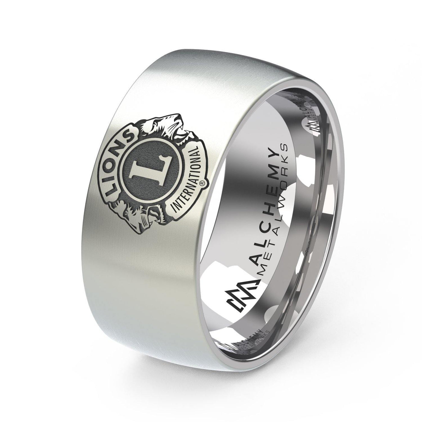 Laser Engraved Titanium Ring - Lions Clubs International, Proud – Alchemy  Metalworks