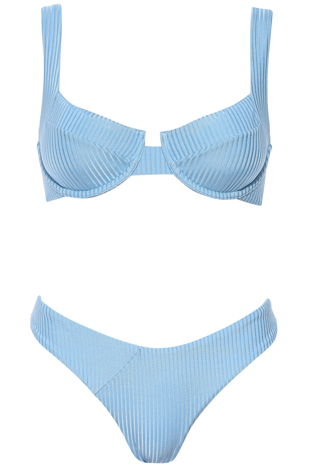 Laguna Bikini Baby Blue Ribbed Set