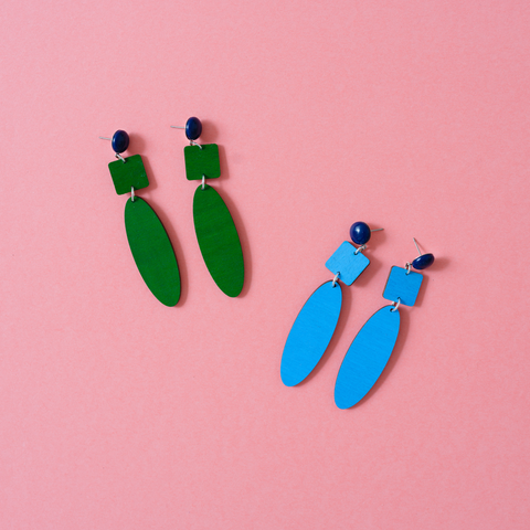 Modern Collection I Colorful Geometric Earrings – Katie Bartels Jewelry