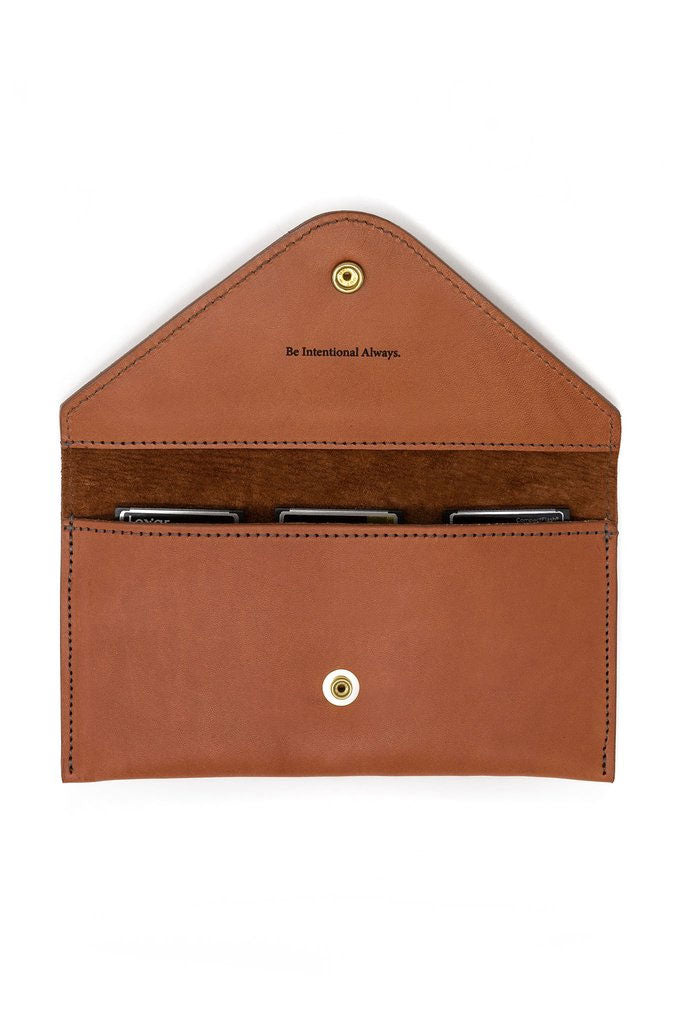 Slim Leather Credit Card Holder | Men & Women's Wallet Chestnut