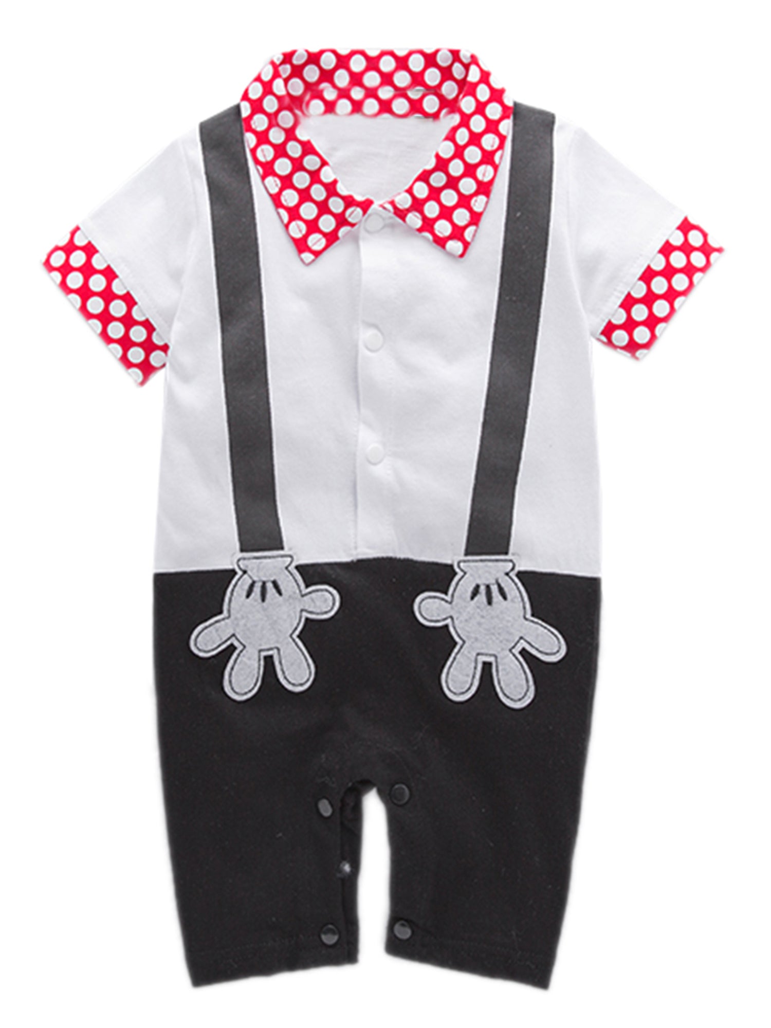 Baby Boy Cartoon Faux Suspender Costume Romper - Picture 2 of 4