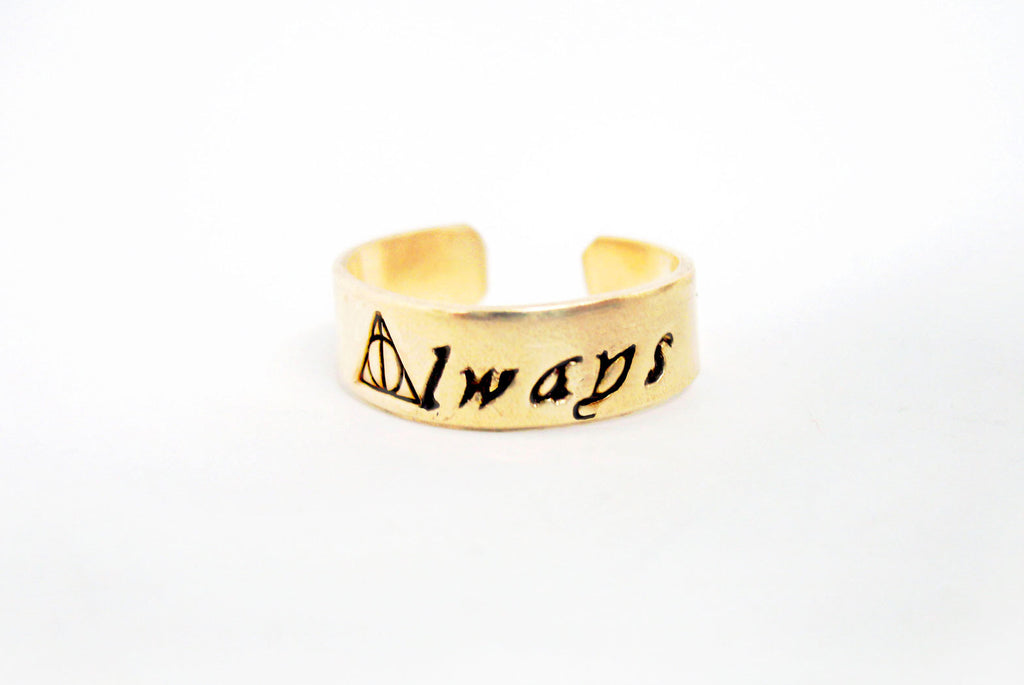 Harry Potter Gold Filled Ring w/Deathly 