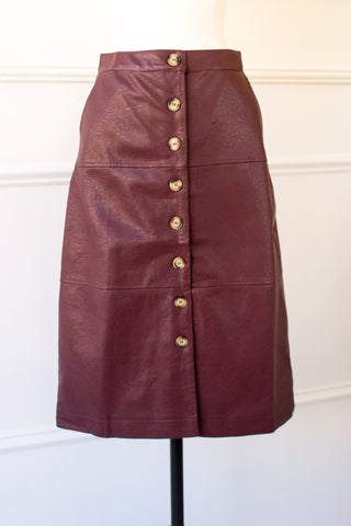 button down burgundy skirt