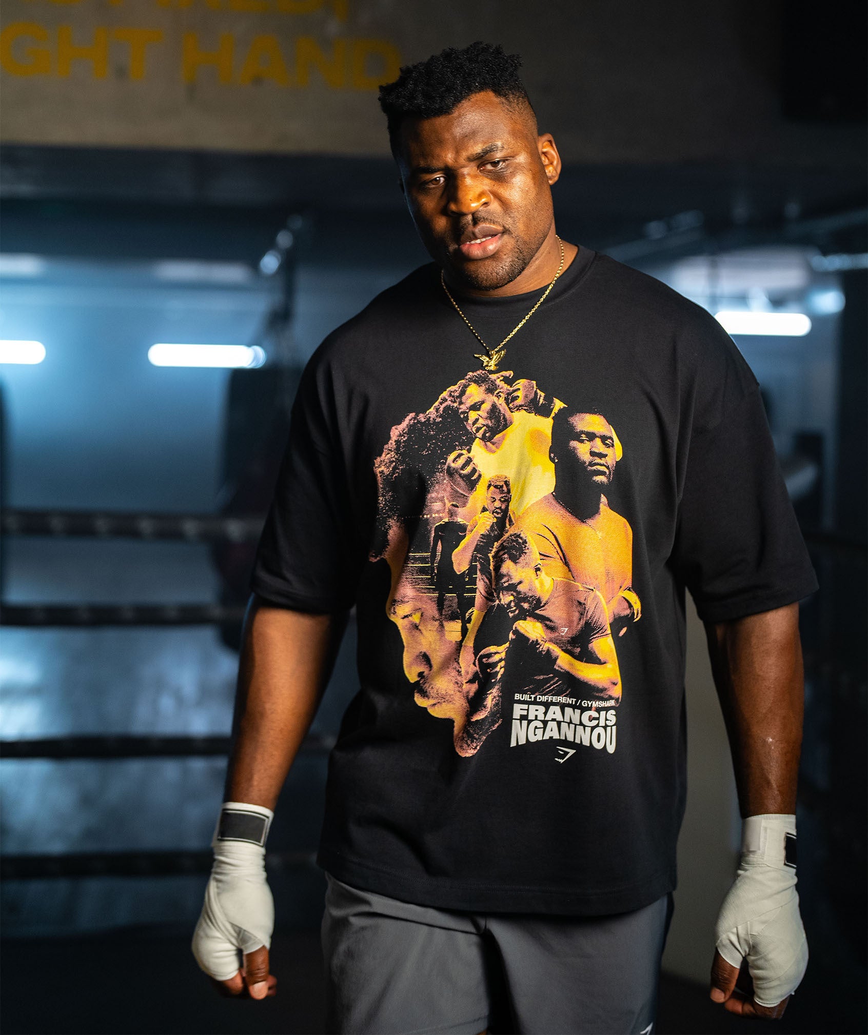 GS x Francis Ngannou Graphic Tee in Black - view 1