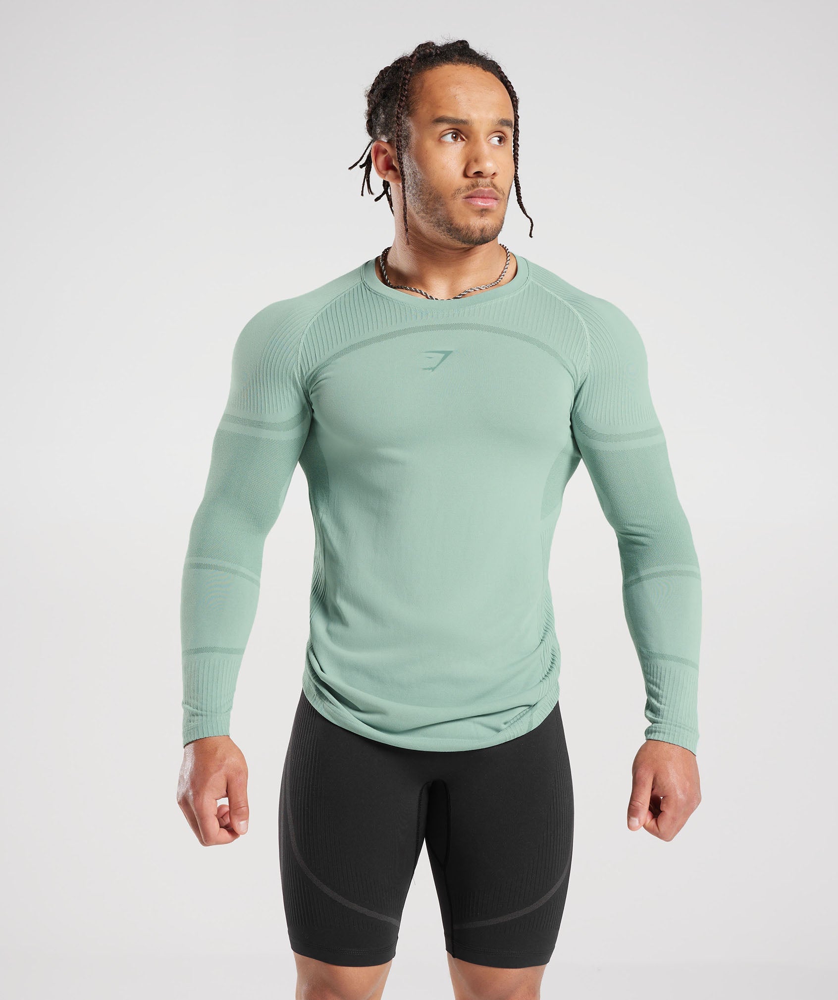 315 Seamless Long Sleeve T-Shirt in Frost Teal/Ink Teal - view 1