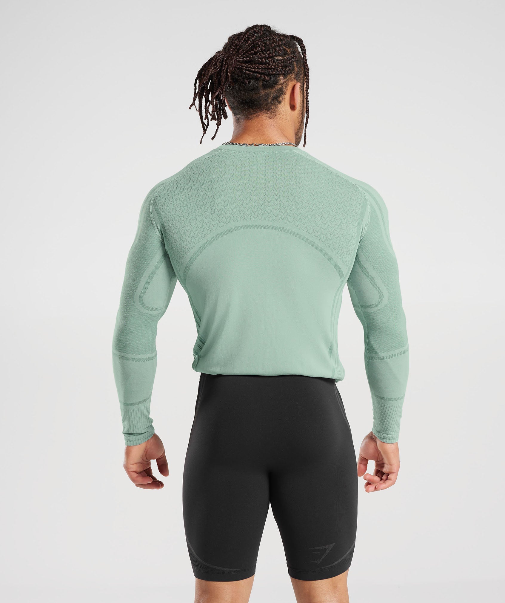 315 Seamless Long Sleeve T-Shirt in Frost Teal/Ink Teal - view 2