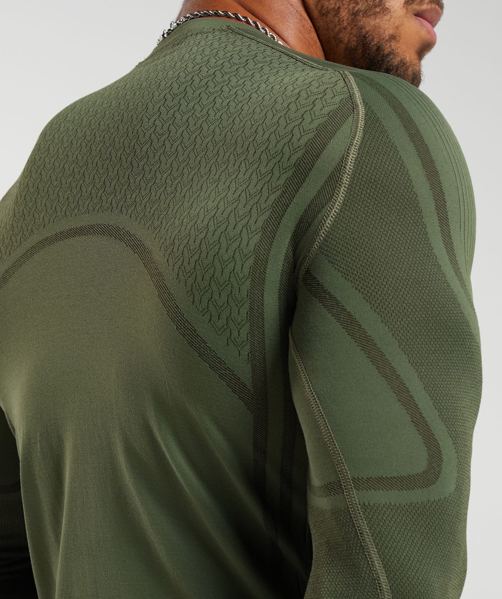 315 Seamless Long Sleeve T-Shirt in Core Olive/Deep Olive Green - view 5