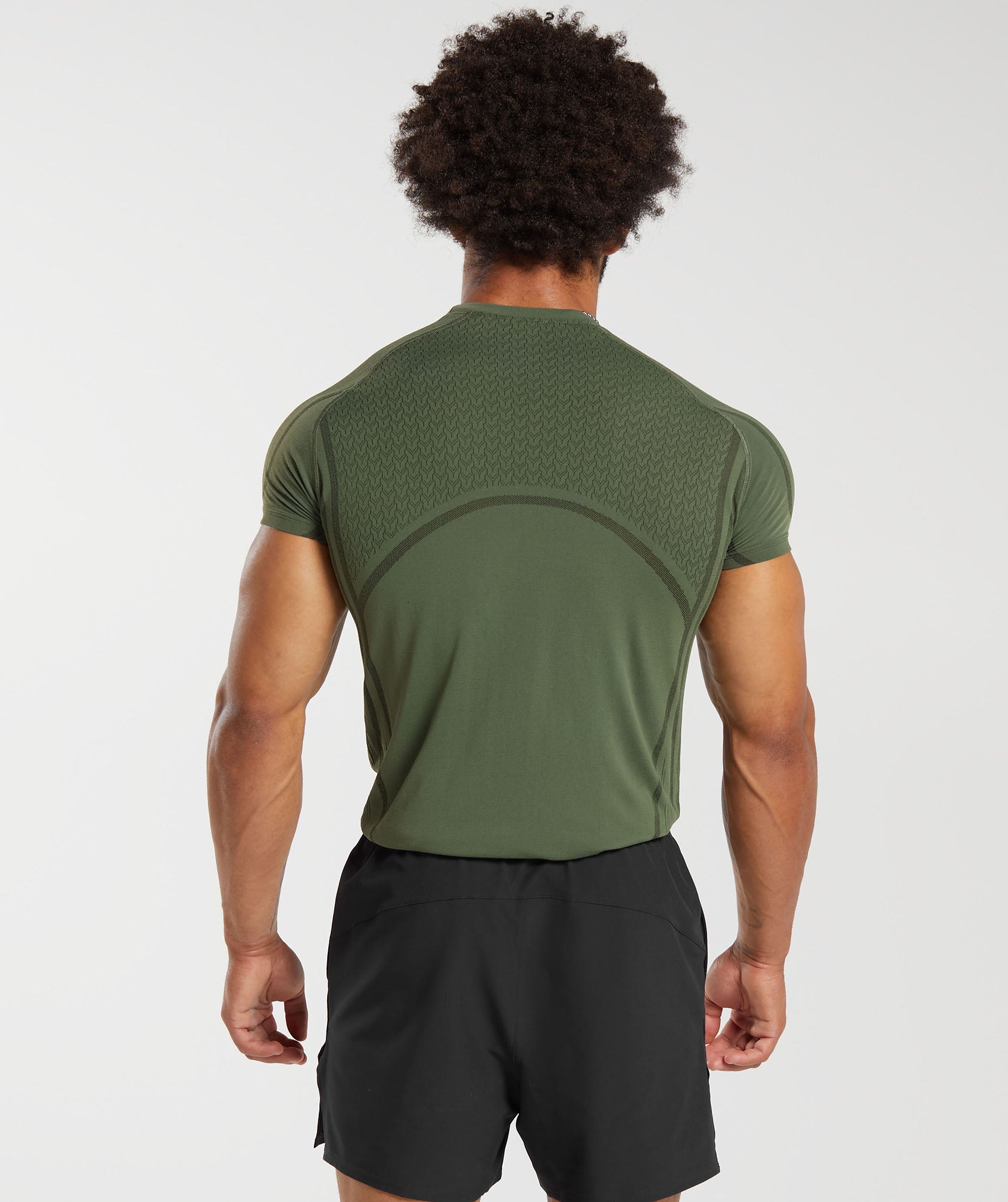 315 Seamless T-Shirt in Core Olive/Deep Olive Green - view 2