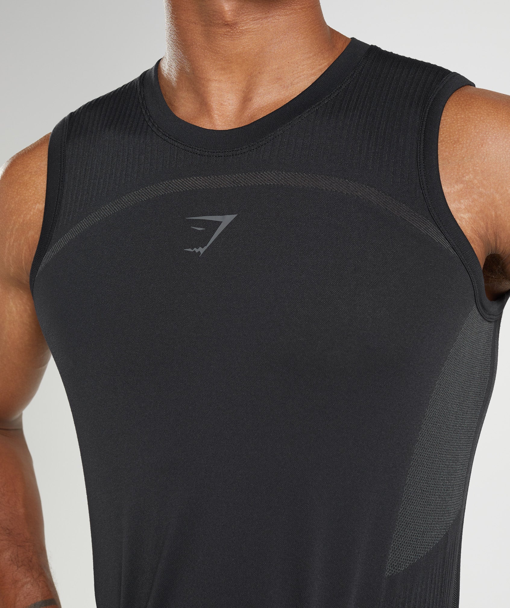 315 Seamless Tank in Black/Charcoal Grey - view 6