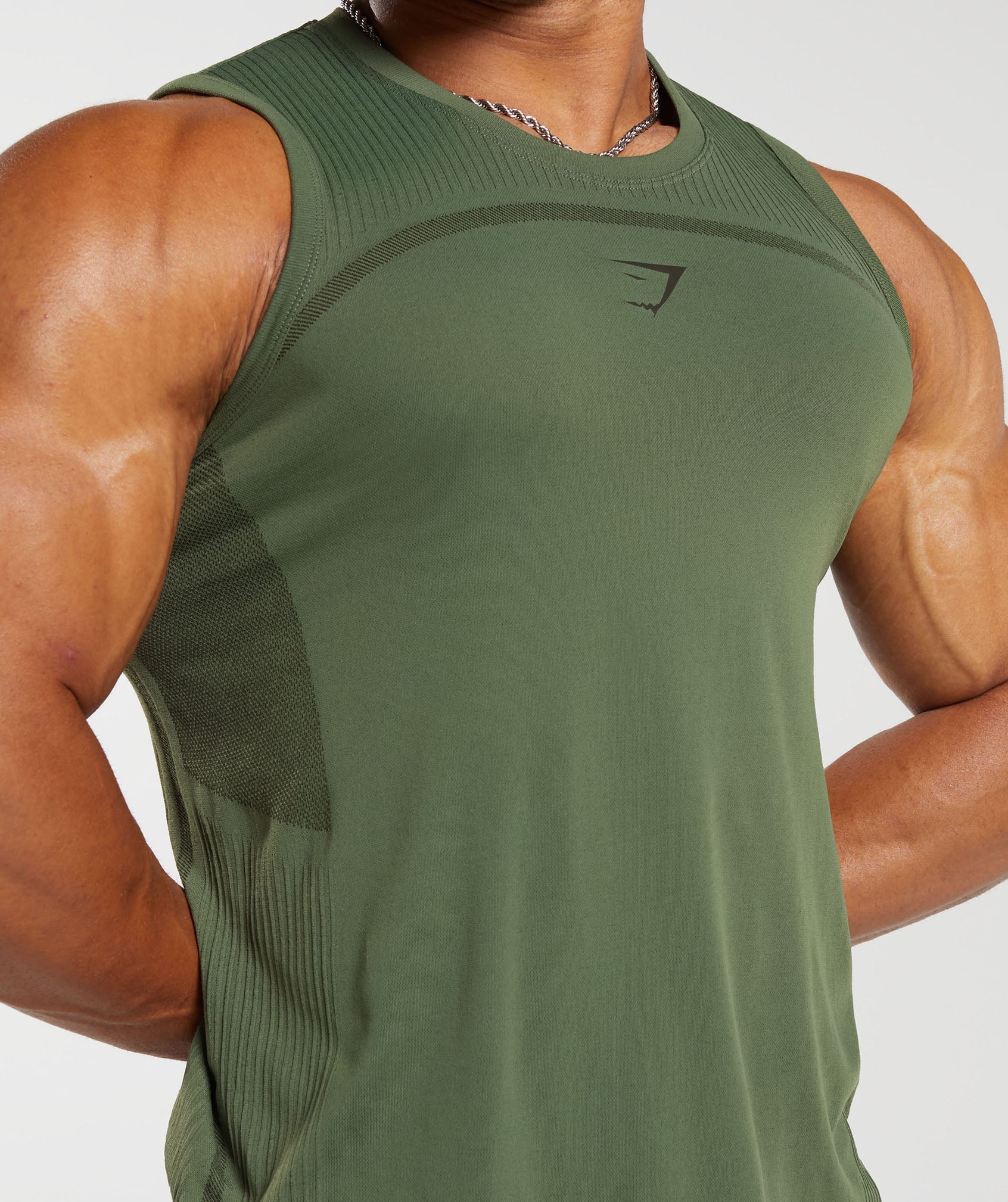 315 Seamless Tank in Core Olive/Deep Olive Green - view 5