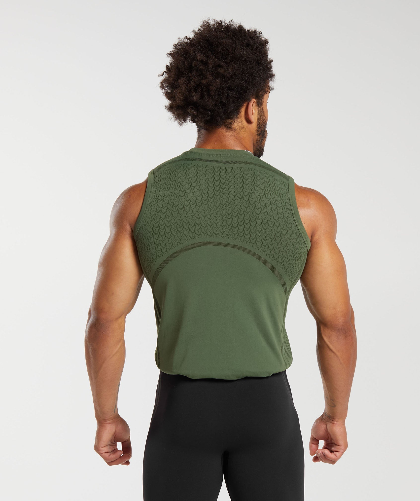 315 Seamless Tank in Core Olive/Deep Olive Green - view 2