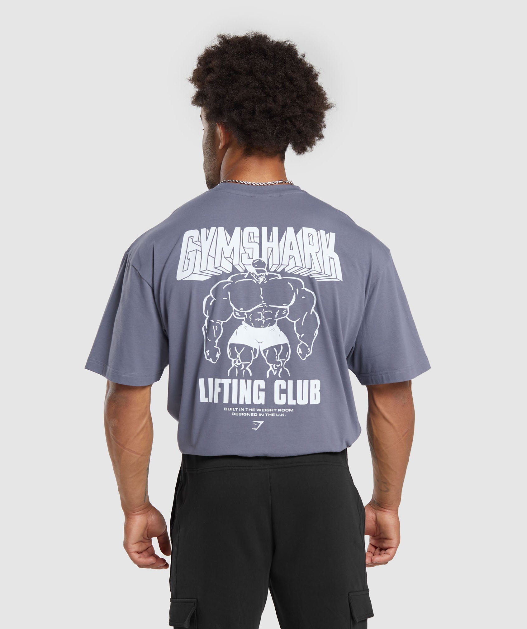 Gymshark Men's Lifting Club T-Shirt Oversize Fit Aqua Blue A2A5C