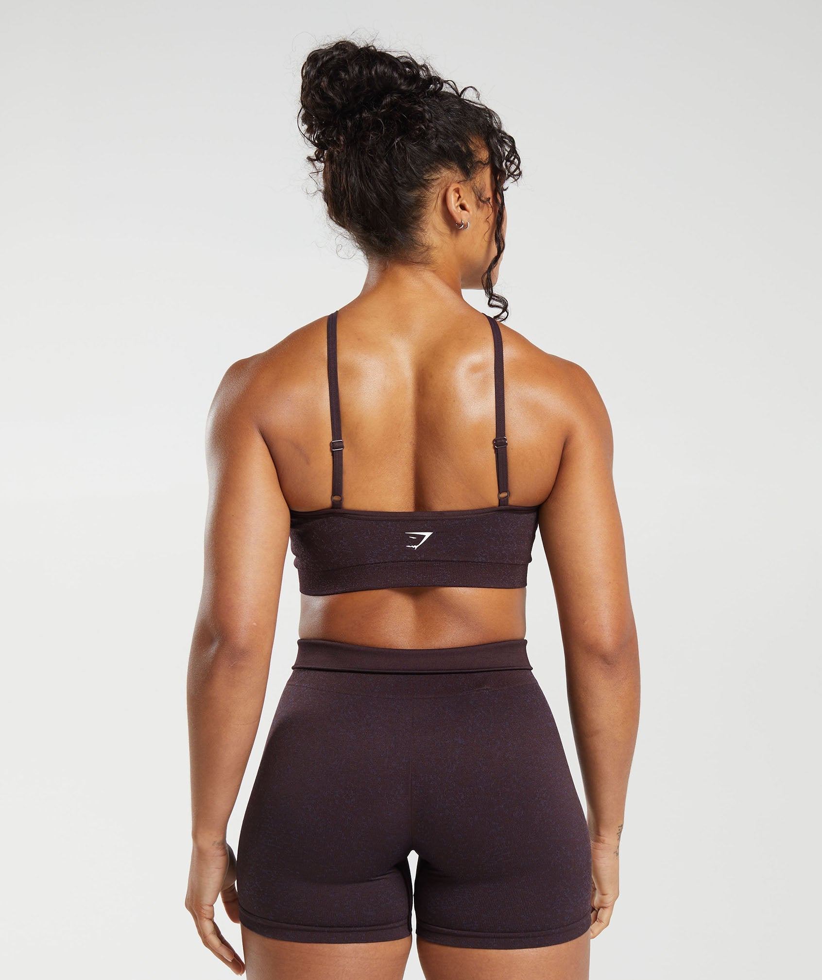 Gymshark Adapt Fleck Seamless Long Sleeve Crop Top - Plum Brown/Dewberry  Purple