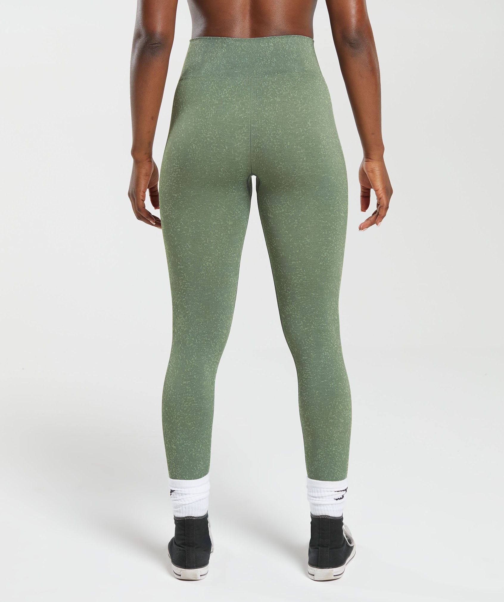 Gymshark Adapt Fleck Seamless Long Sleeve Crop Top - Dusk Green