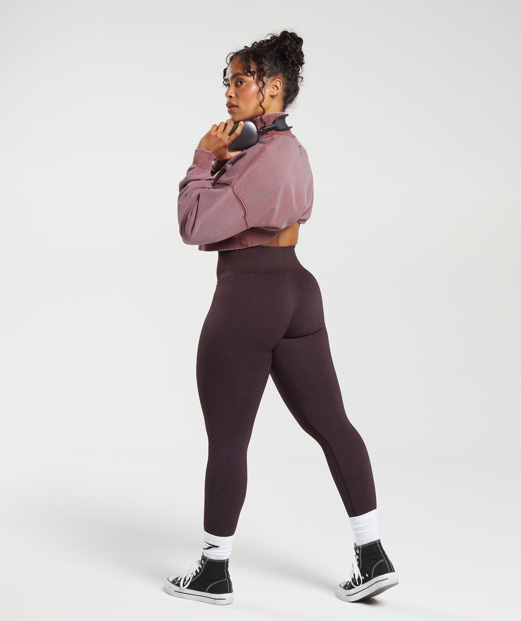 Gymshark Adapt Fleck Seamless Leggings - Plum Brown/Dewberry