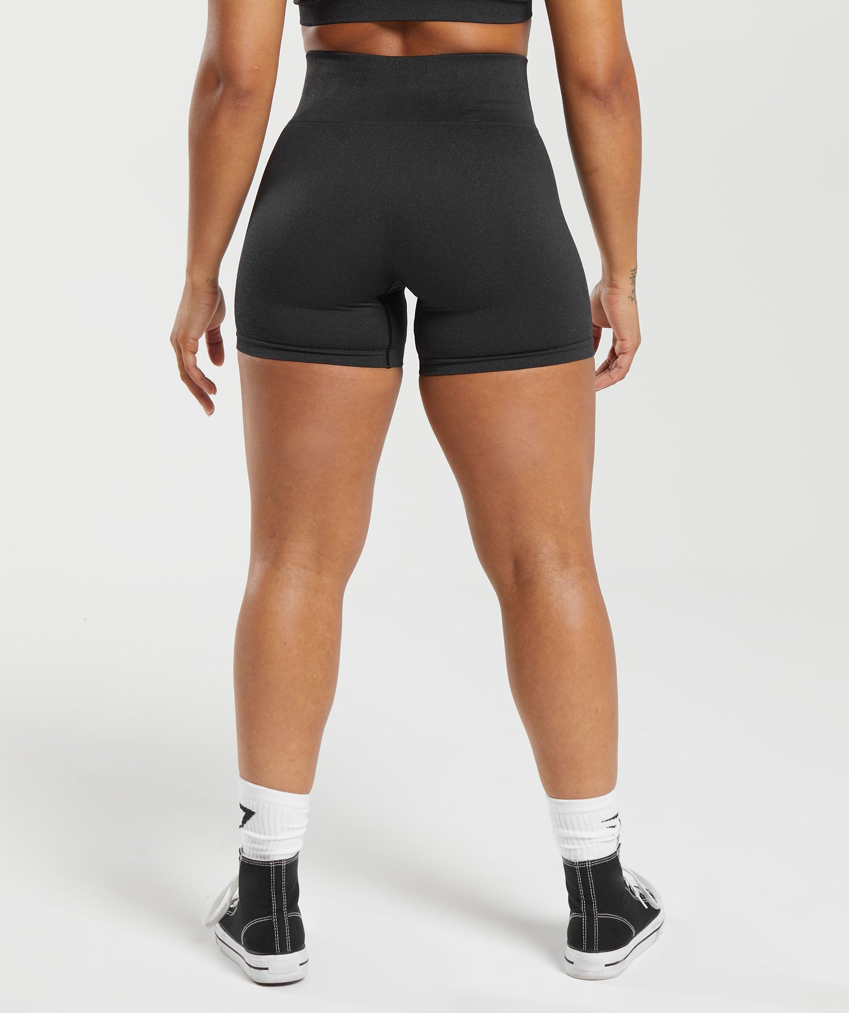 Gymshark Lift Contour Seamless Shorts - Midnight Blue/Black Marl