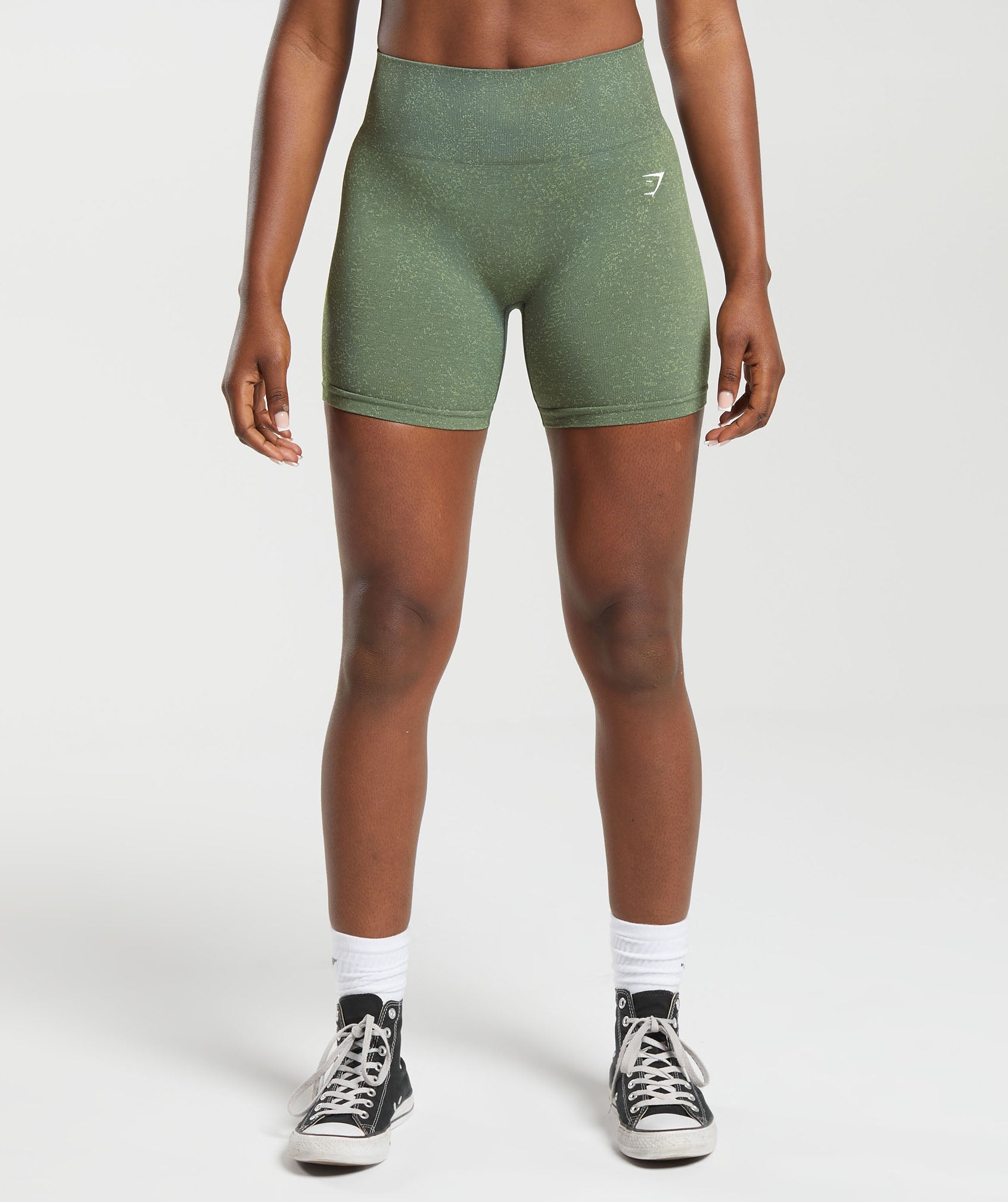 Gymshark Adapt Camo Seamless Shorts - Unit Green/Chalk Green