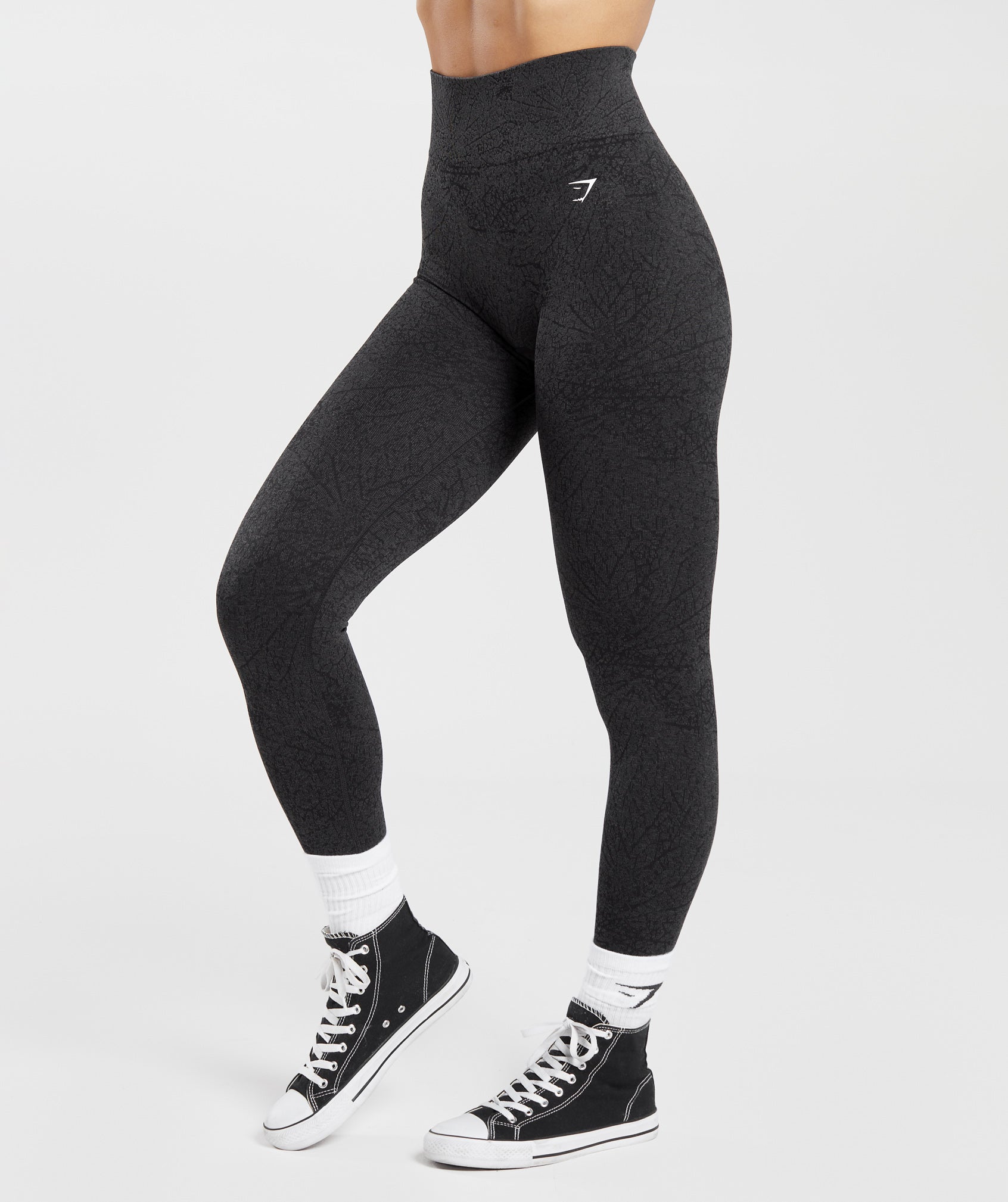 Gymshark Adapt Pattern Seamless Leggings - Black/Graphite Grey