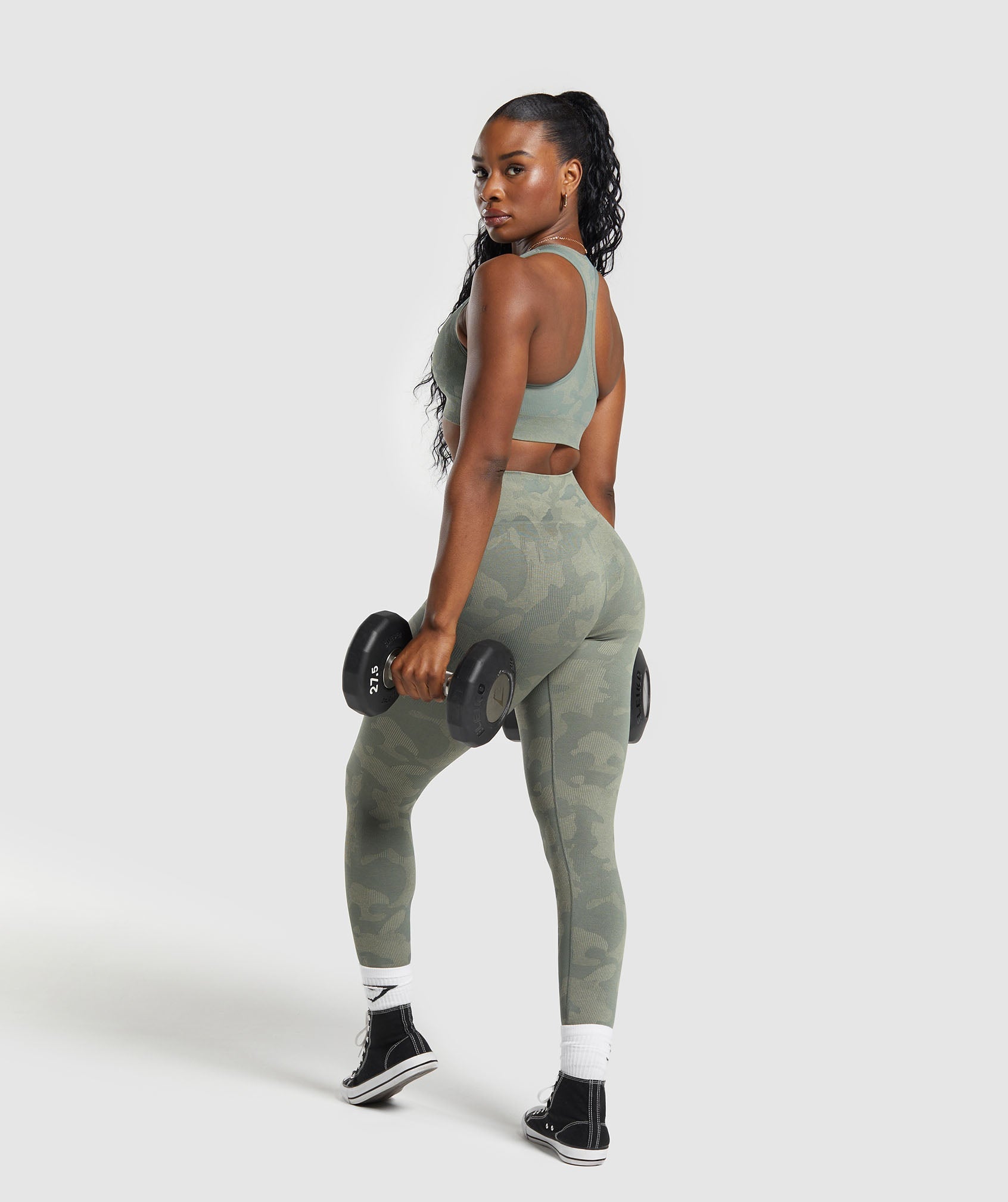 Adapt Camo Seamless Leggings in Unit Green/Chalk Green - view 6