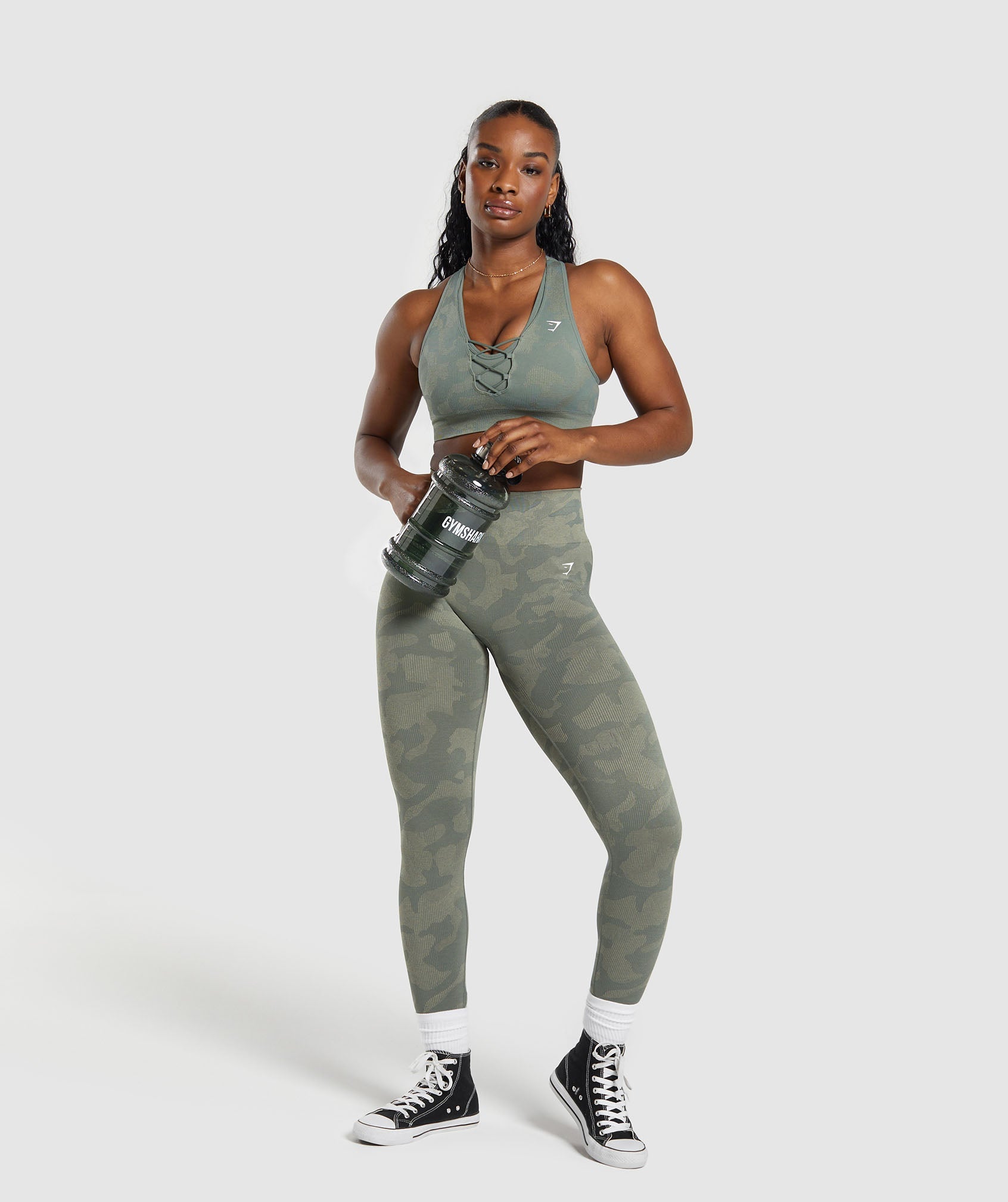 Adapt Camo Seamless Sports Bra in Unit Green/Chalk Green - view 4