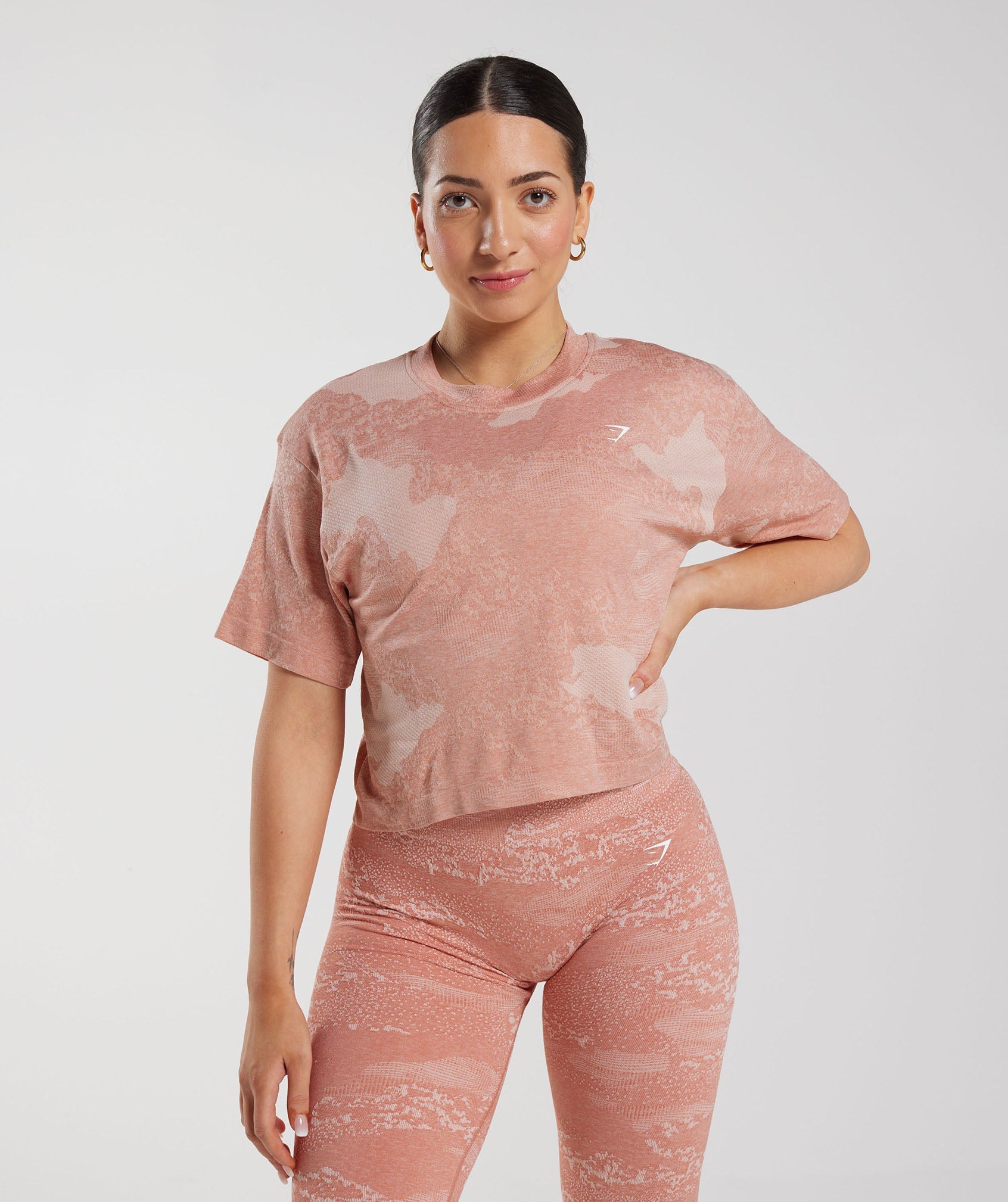Adapt Camo Seamless Crop Top in Misty Pink/Hazy Pink - view 1