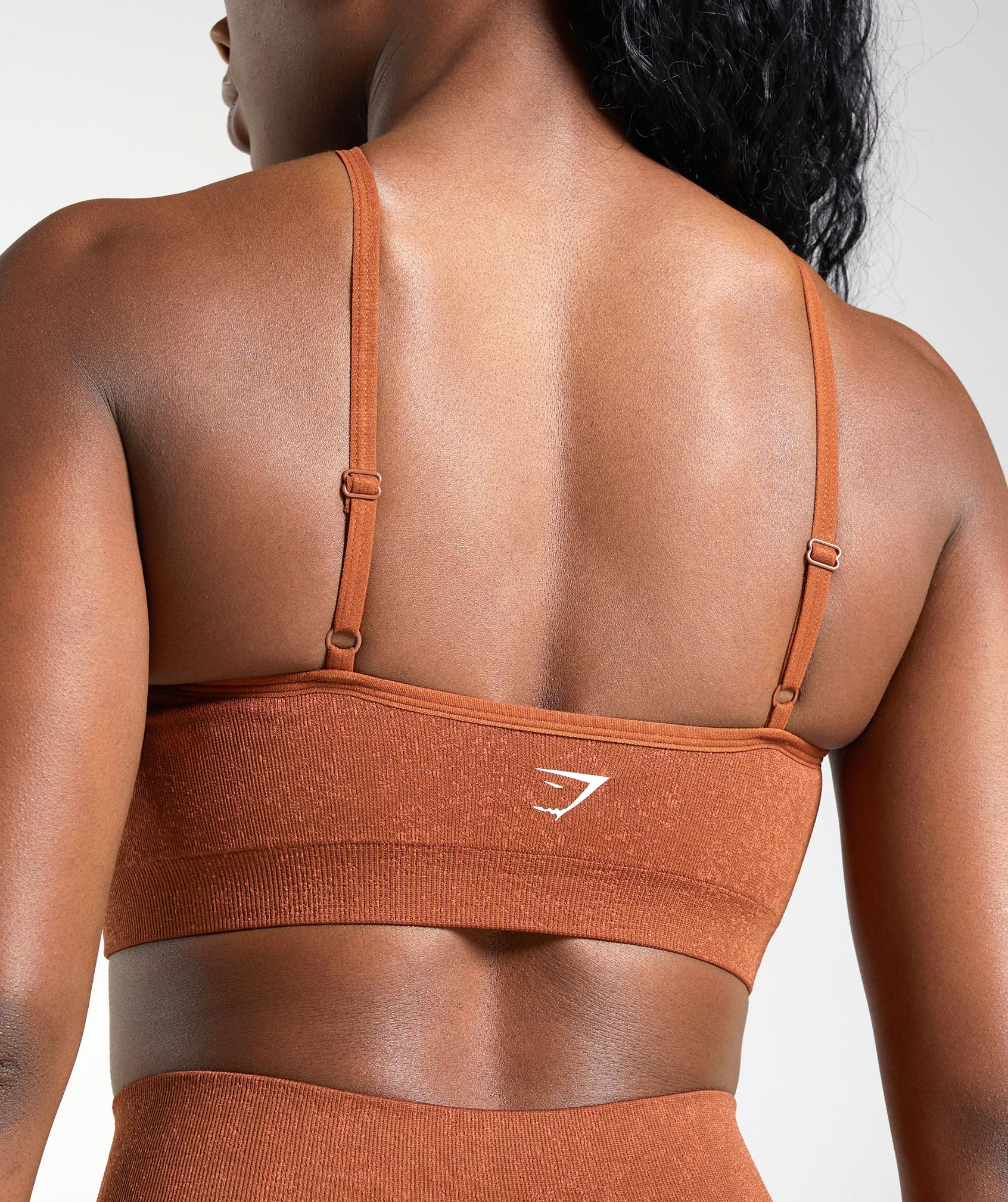 Adapt Fleck Seamless Halterneck Bralette in Copper Brown/Terracotta Orange - view 4