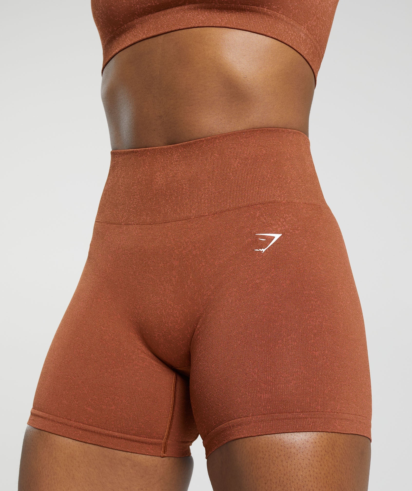 Adapt Fleck Seamless Shorts in Copper Brown/Terracotta Orange - view 6
