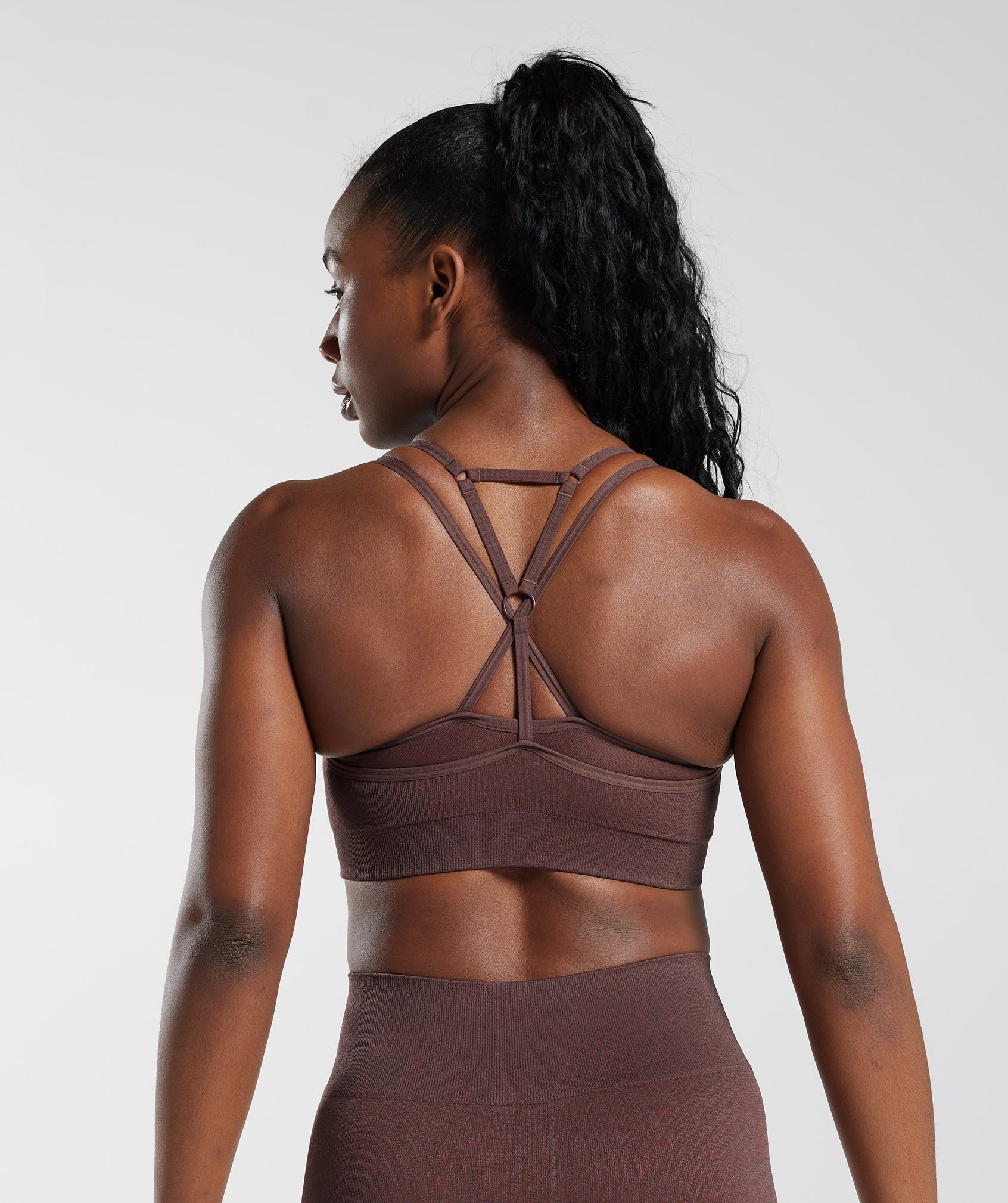Gymshark Women's Adapt Flex Seamless Sports Bra JM3 Chocolate Brown Medium  NWT