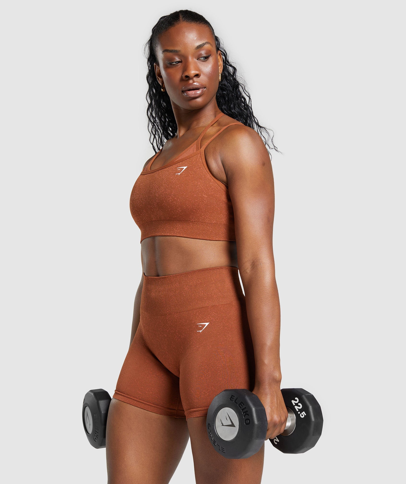 Gymshark Adapt Fleck Seamless Sports Bra - Copper Brown/Terracotta