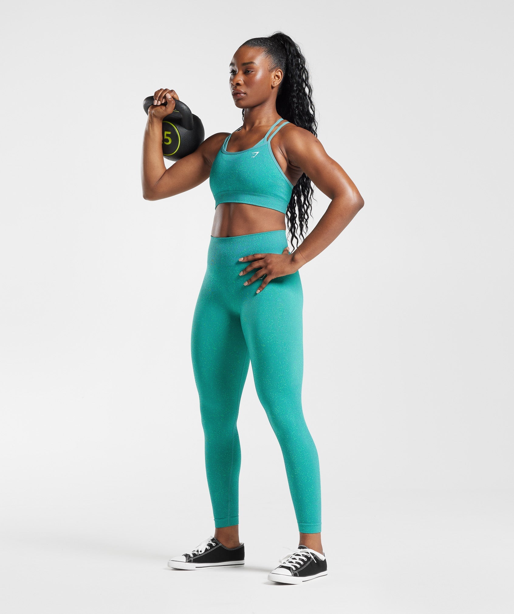 Adapt Fleck Seamless Sports Bra in Jewel Green - view 4