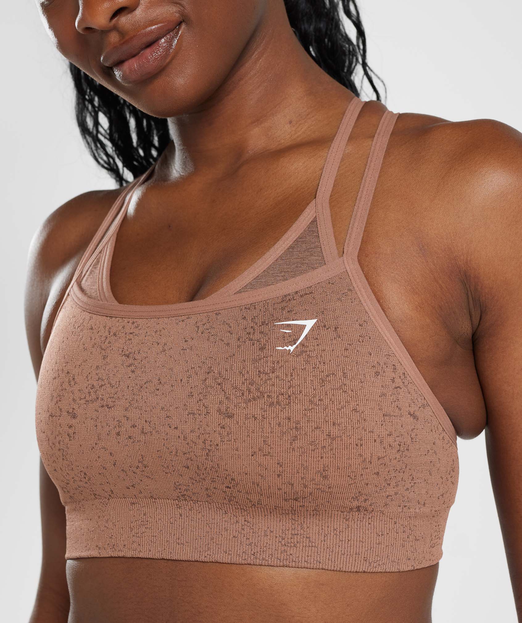 Adapt Fleck Seamless Sports Bra in Sandstone Brown - view 5