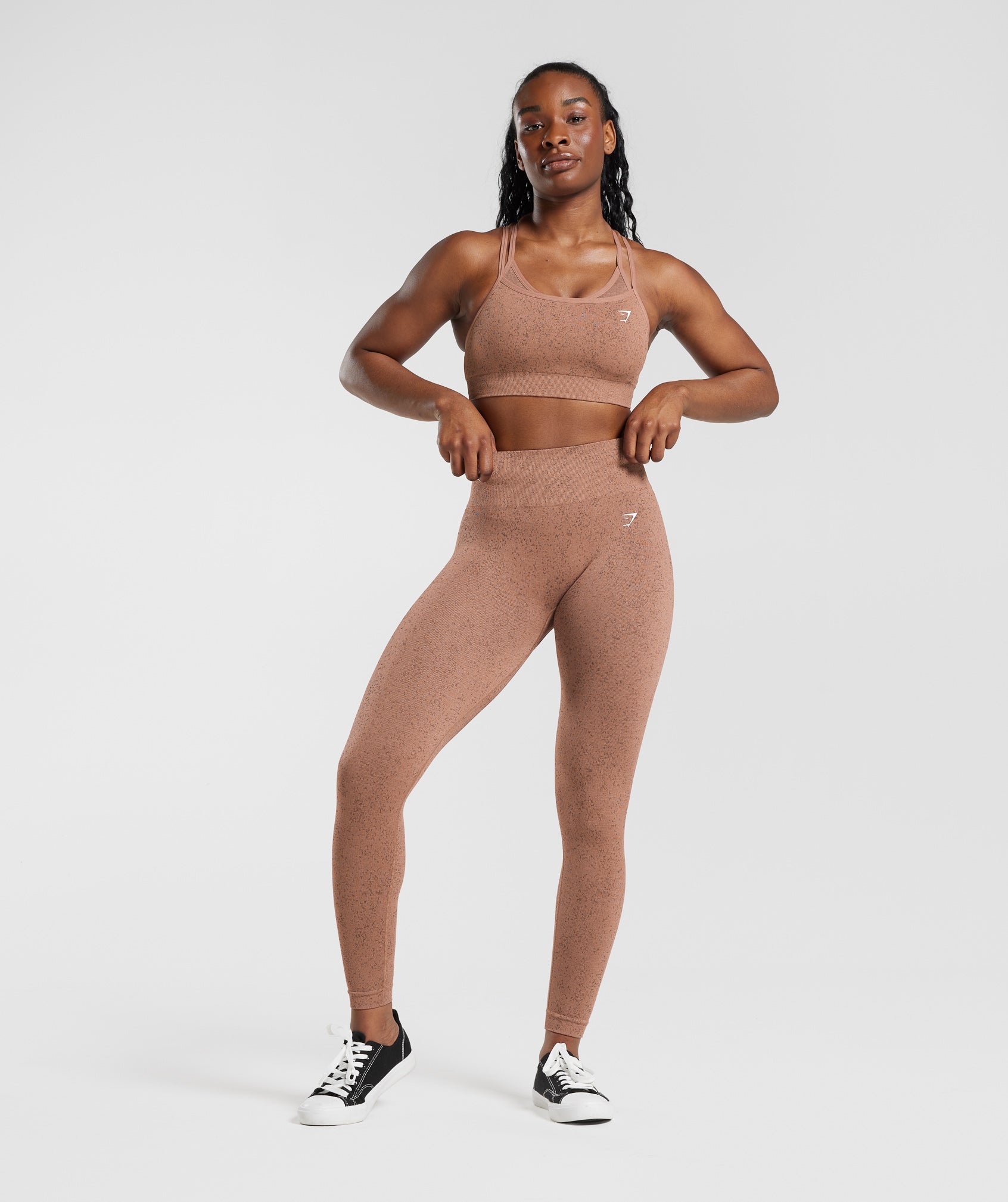 Gymshark Adapt Fleck Seamless Sports Bra - Mineral, Brown