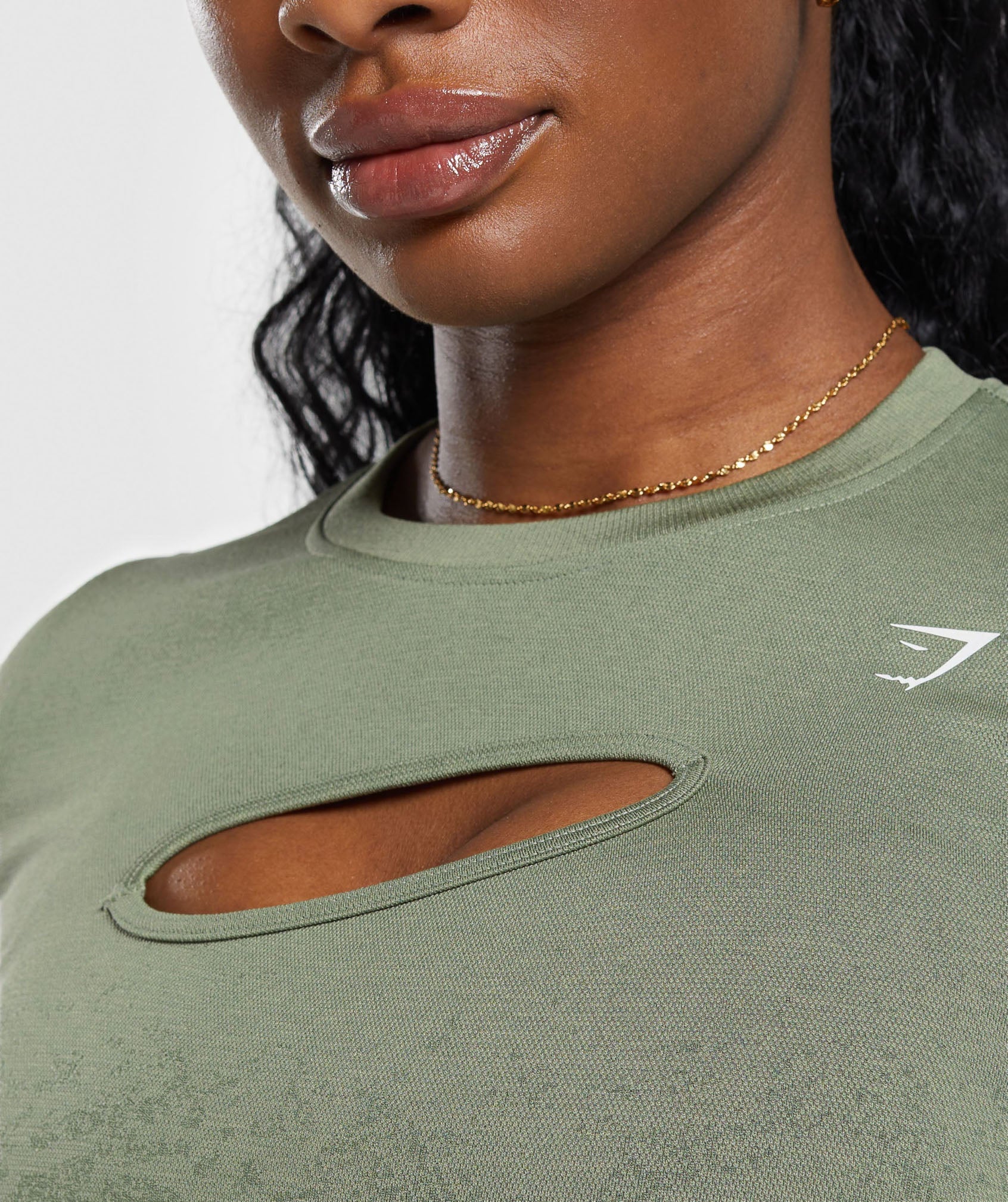 Adapt Safari Seamless Faded Long Sleeve Top in Force Green/Faded Green - view 5