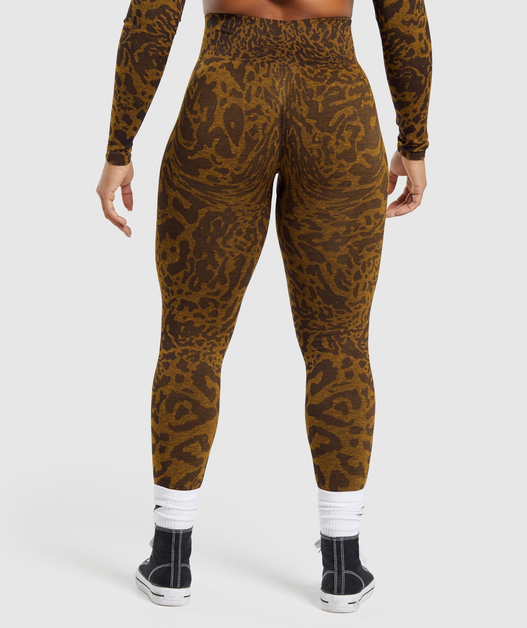 St Day Leopard Jaguar Brown Flare Yoga Pants for Women Loose Wide