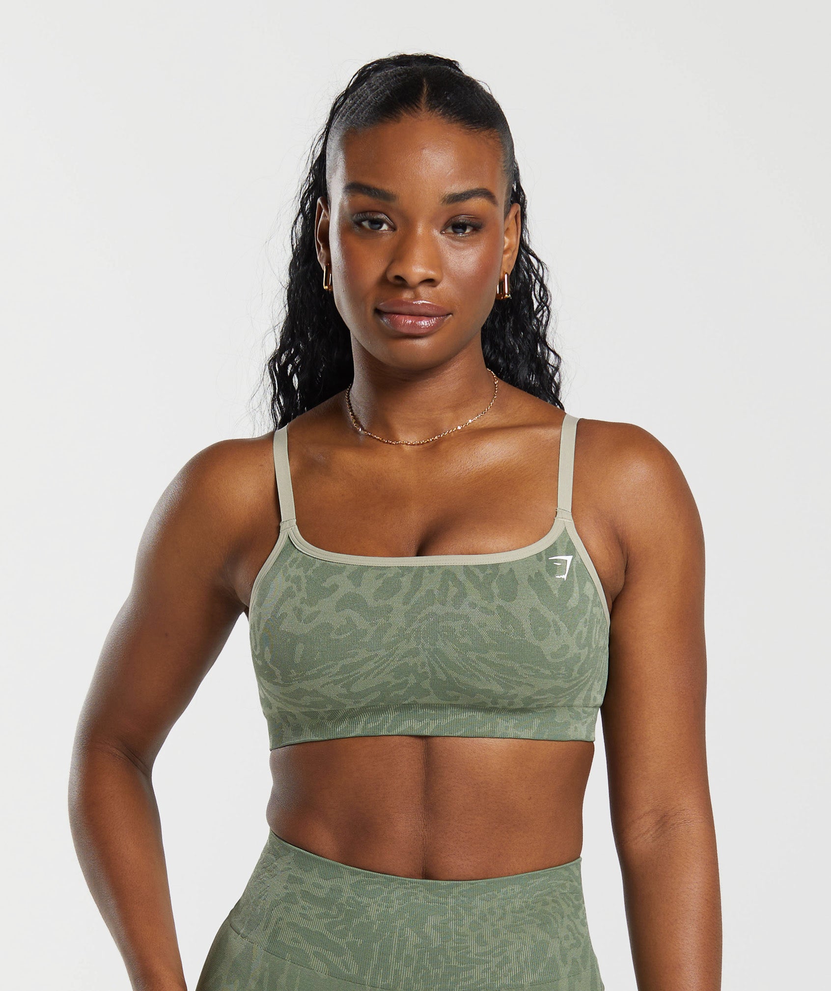 Gymshark Adapt Safari Seamless Sports Bra - Archive Brown/Burnt Yellow