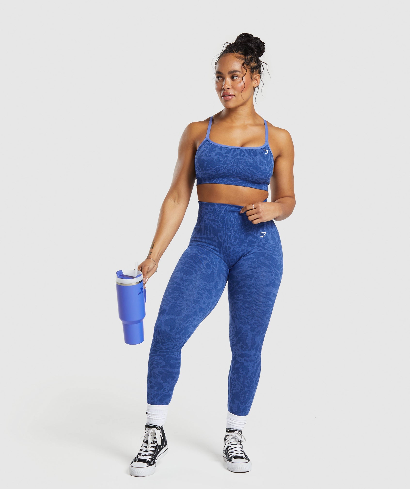 Gymshark Adapt Safari Tight Shorts - Wave Blue/Iris Blue