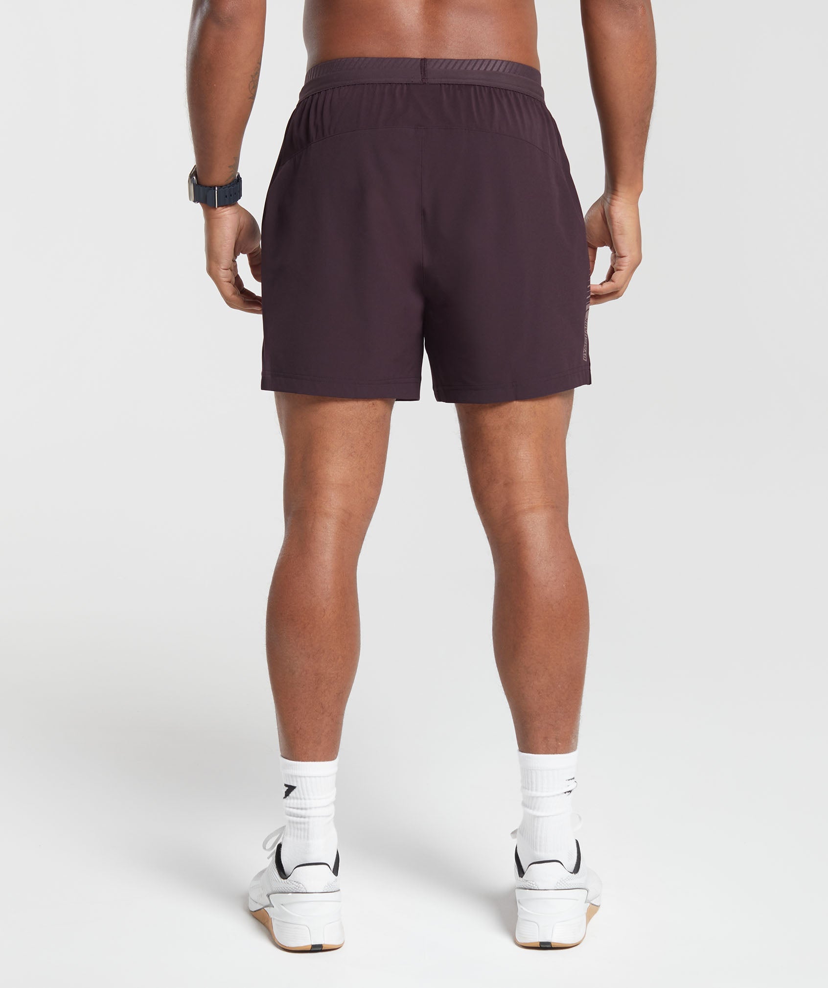 Apex 5" Hybrid Shorts in Plum Brown - view 2