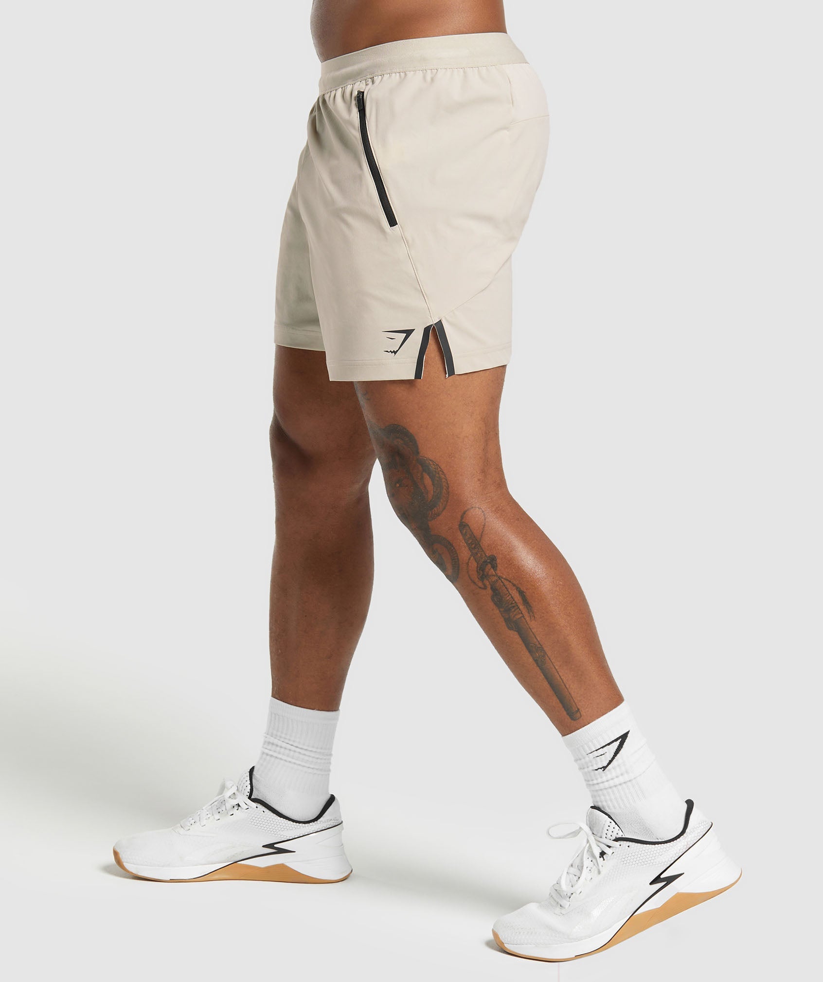 Apex 5" Hybrid Short in Pebble Grey - view 3