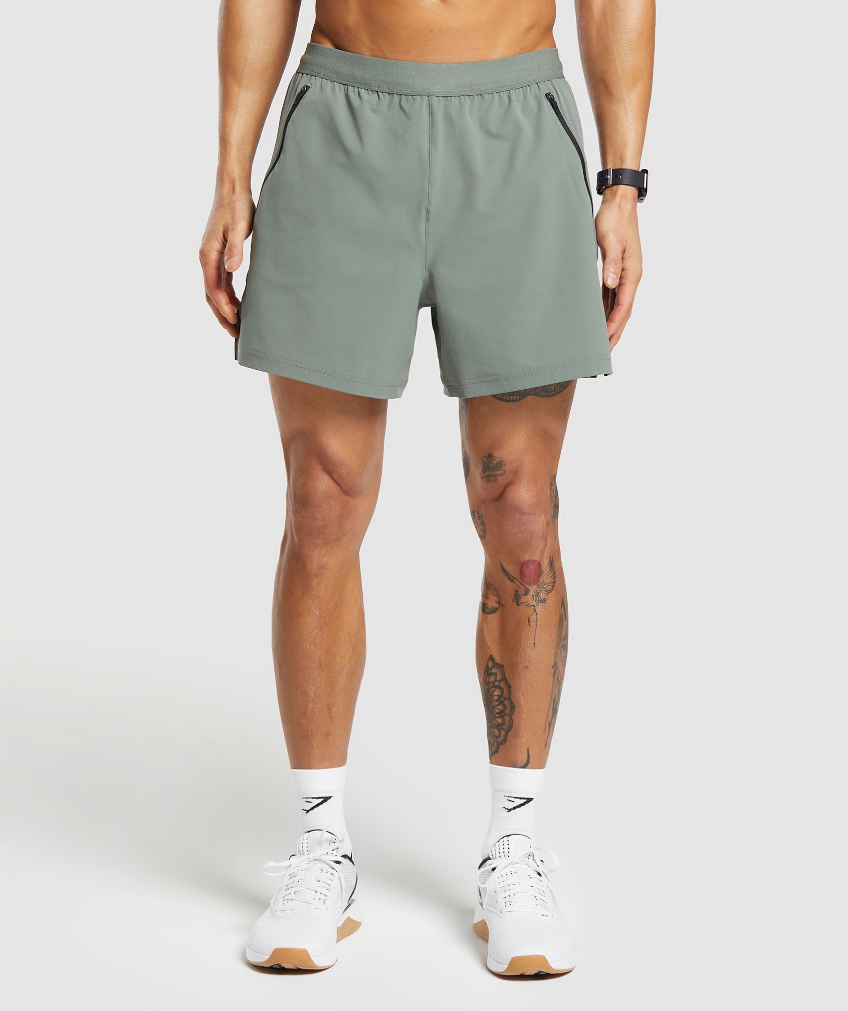 Apex 5" Hybrid Short in Unit Green - view 1