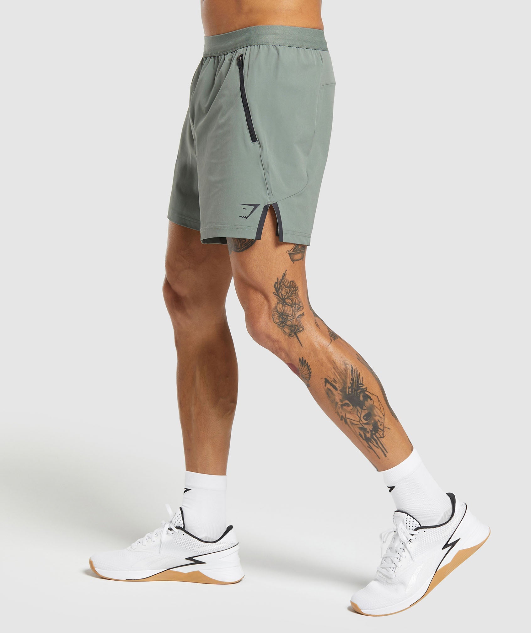 Apex 5" Hybrid Short in Unit Green - view 3