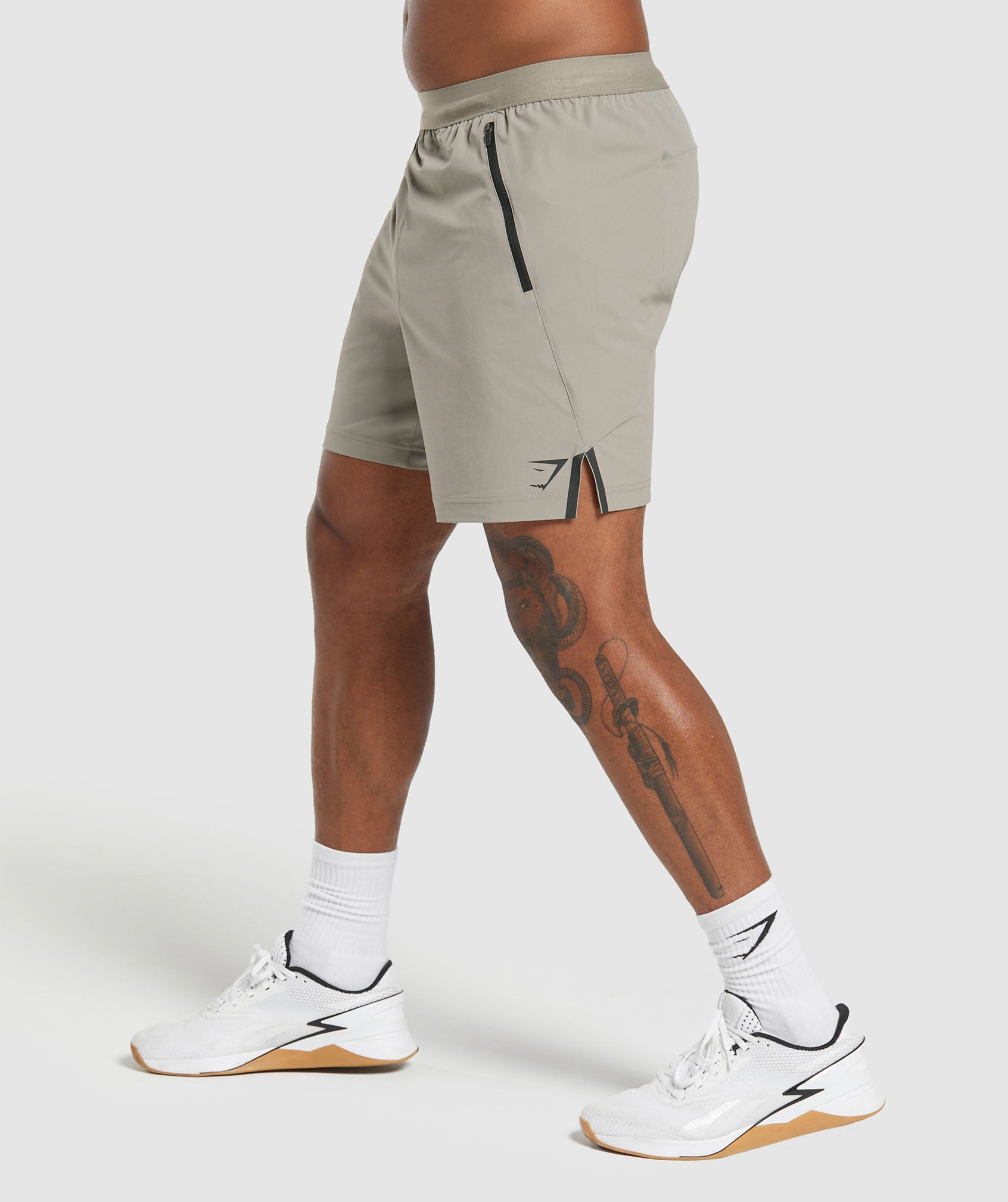 Apex 7" Hybrid Shorts in Linen Brown - view 3