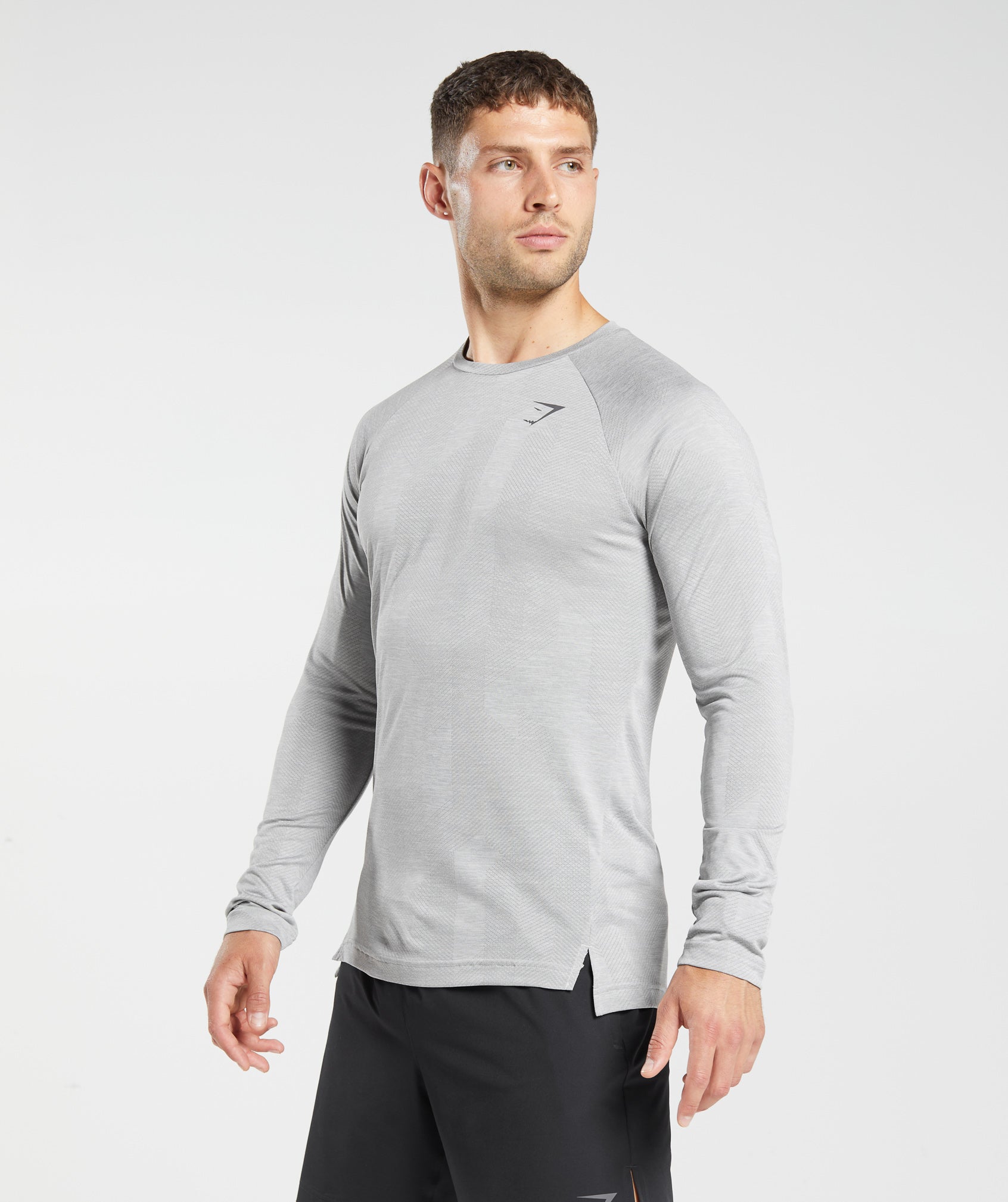 Gymshark Long Sleeve Gray Crew Workout Shirt Men's Large