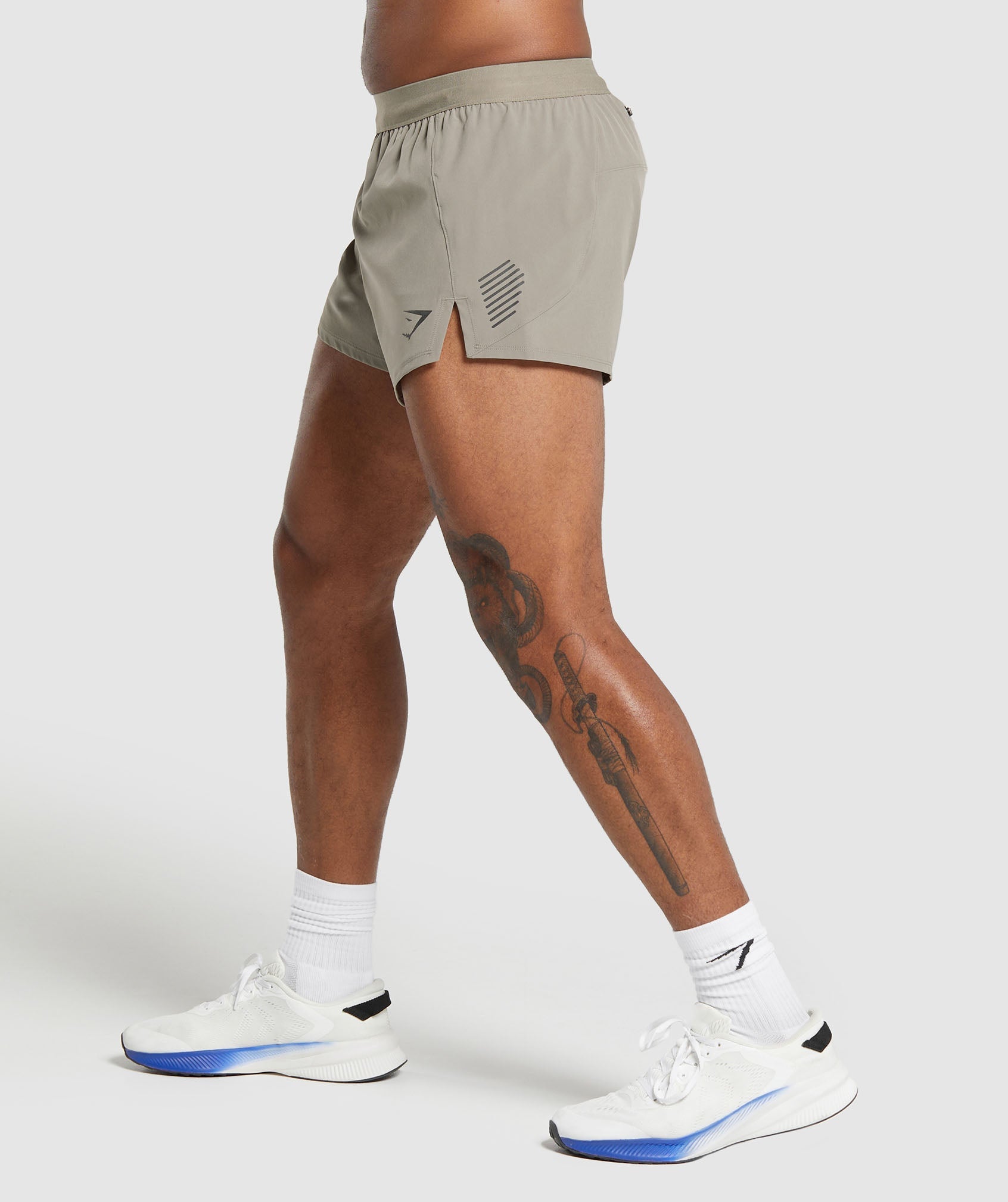 Apex Run 5" Shorts in Linen Brown - view 3