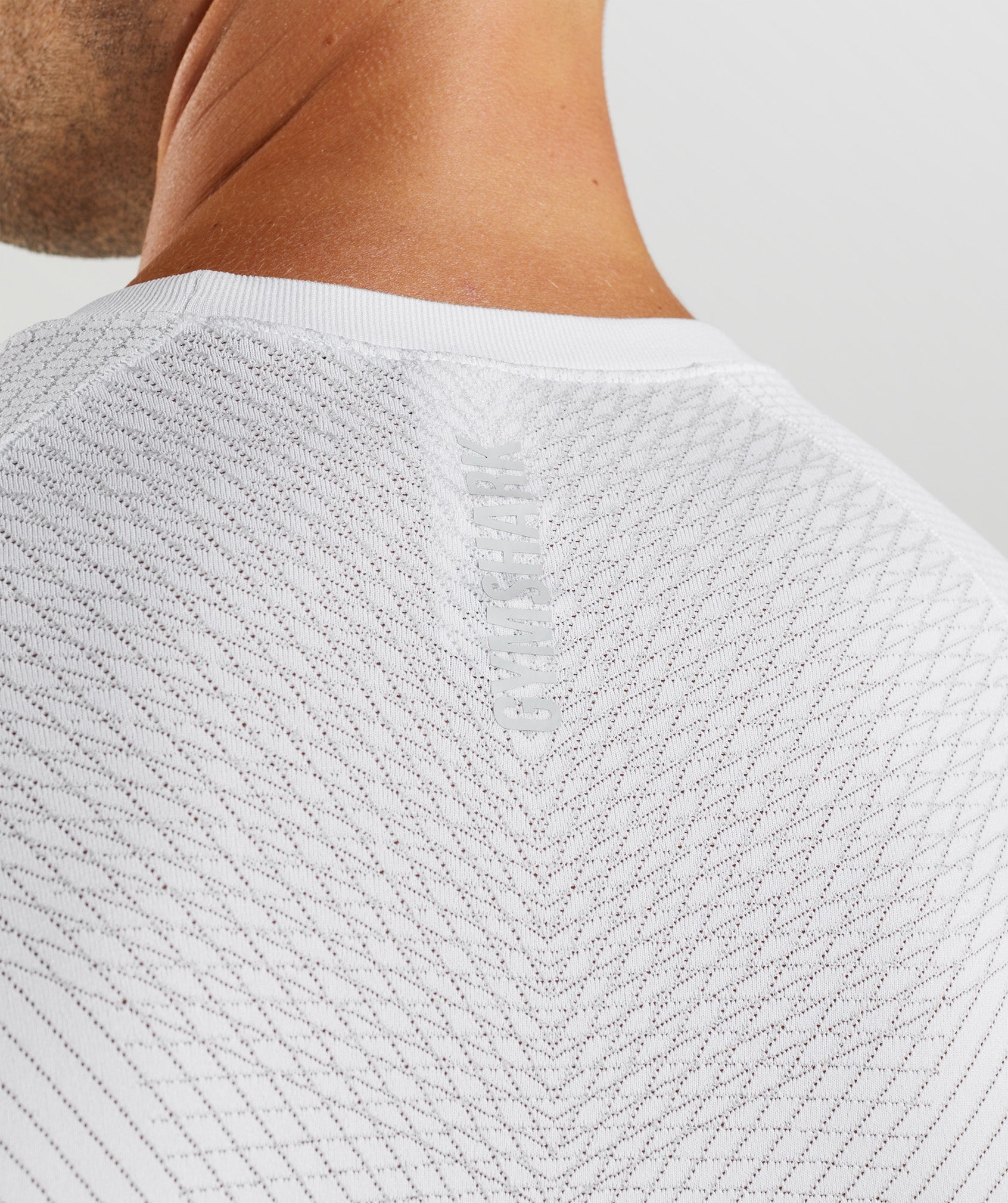 Apex Seamless T-Shirt in White/Light Grey - view 5