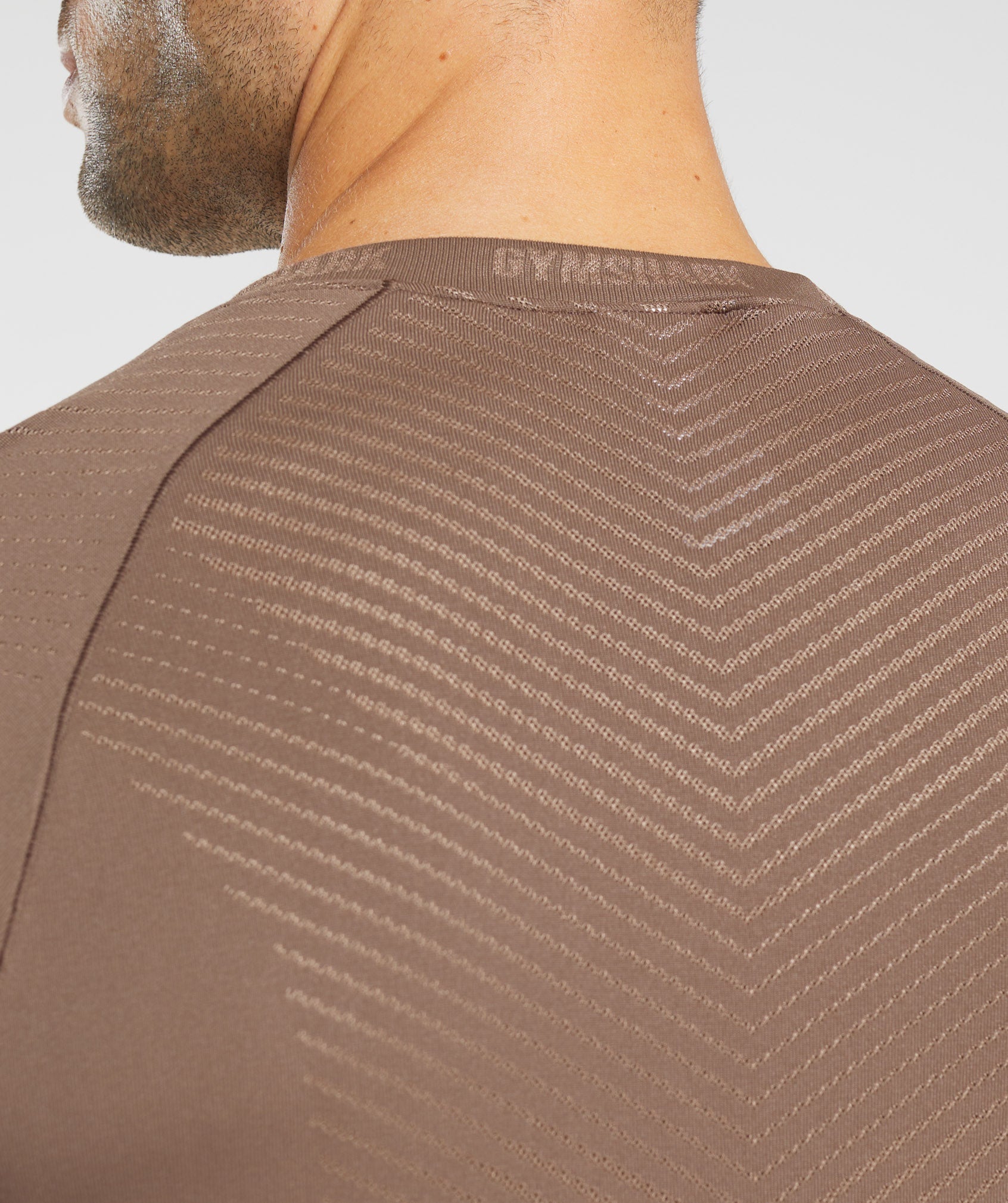 Gymshark Ribbed Cotton Seamless T-Shirt - Soft Brown