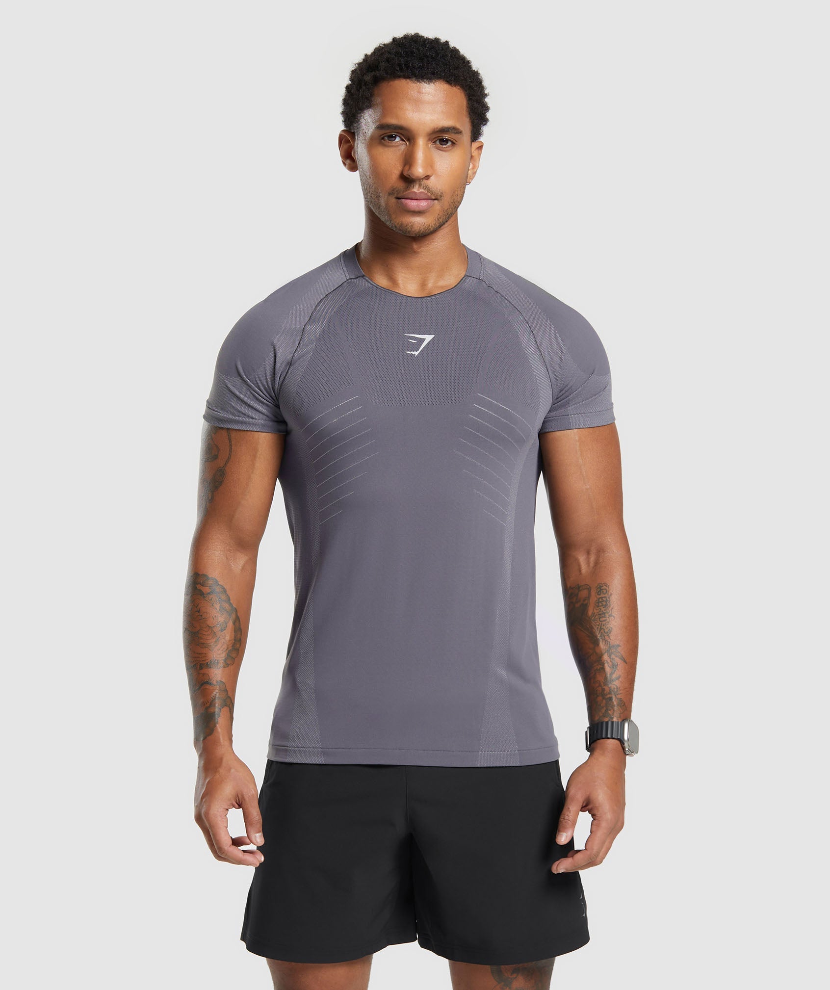 Apex Seamless T-Shirt in Dark Grey/Light Grey - view 1