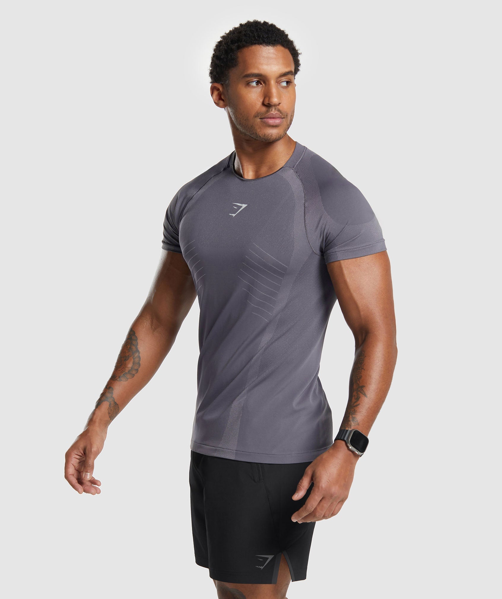 Apex Seamless T-Shirt in Dark Grey/Light Grey - view 3