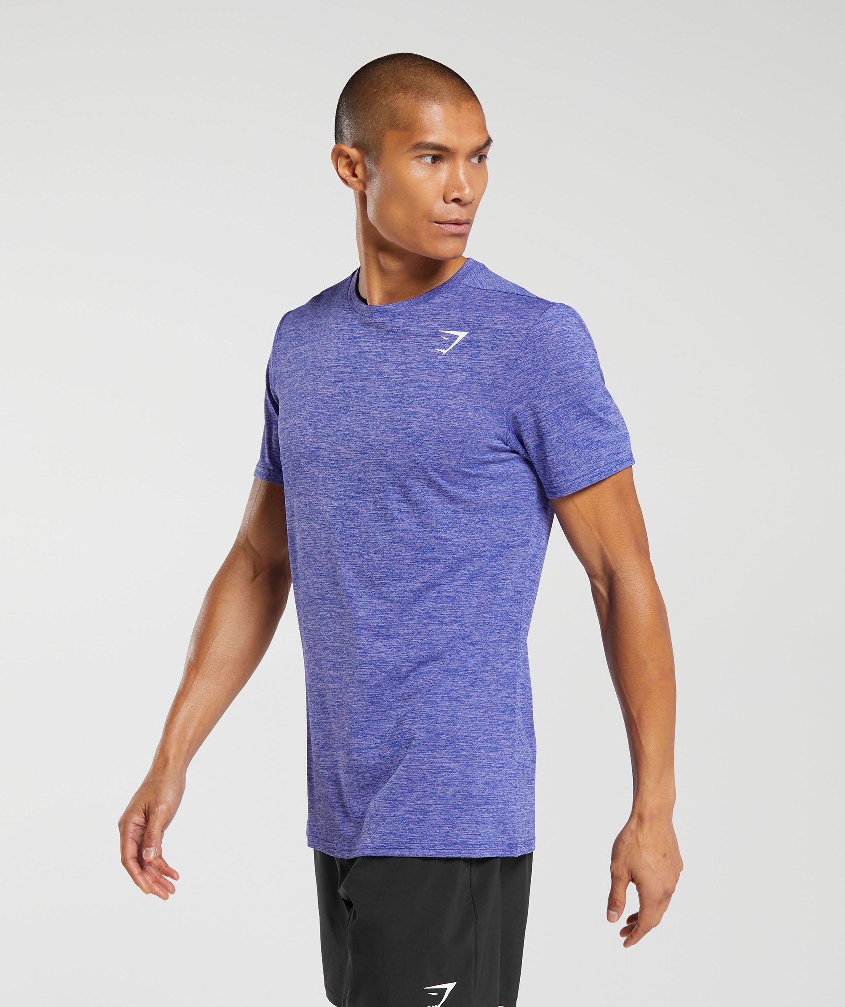 Arrival Marl T-Shirt in Cobalt Purple/Powdered Lilac Marl - view 3