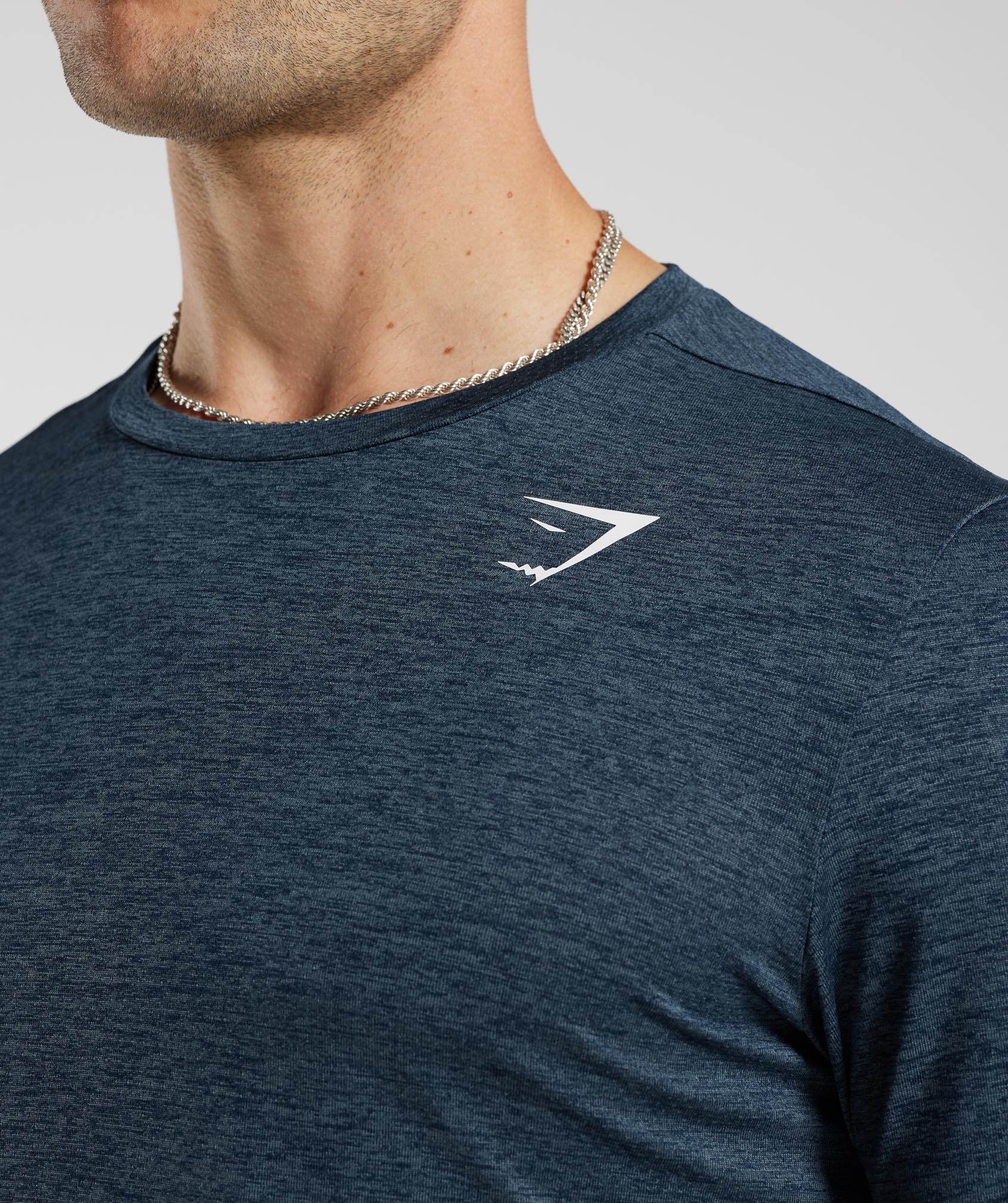 Arrival Marl T-Shirt in Navy/Smokey Teal Marl - view 4