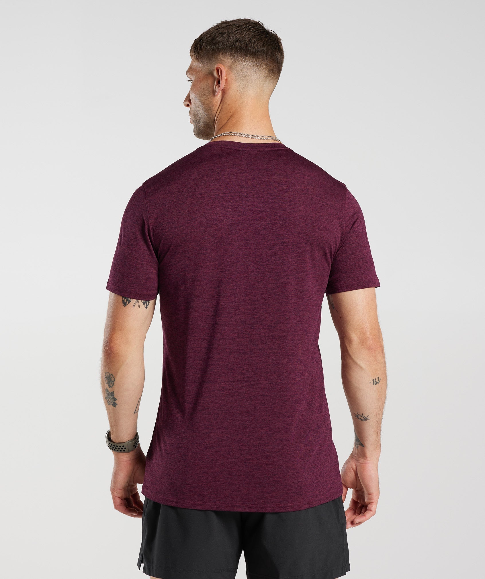 Gymshark Arrival Marl T-Shirt - Plum Pink/Plum Brown Marl